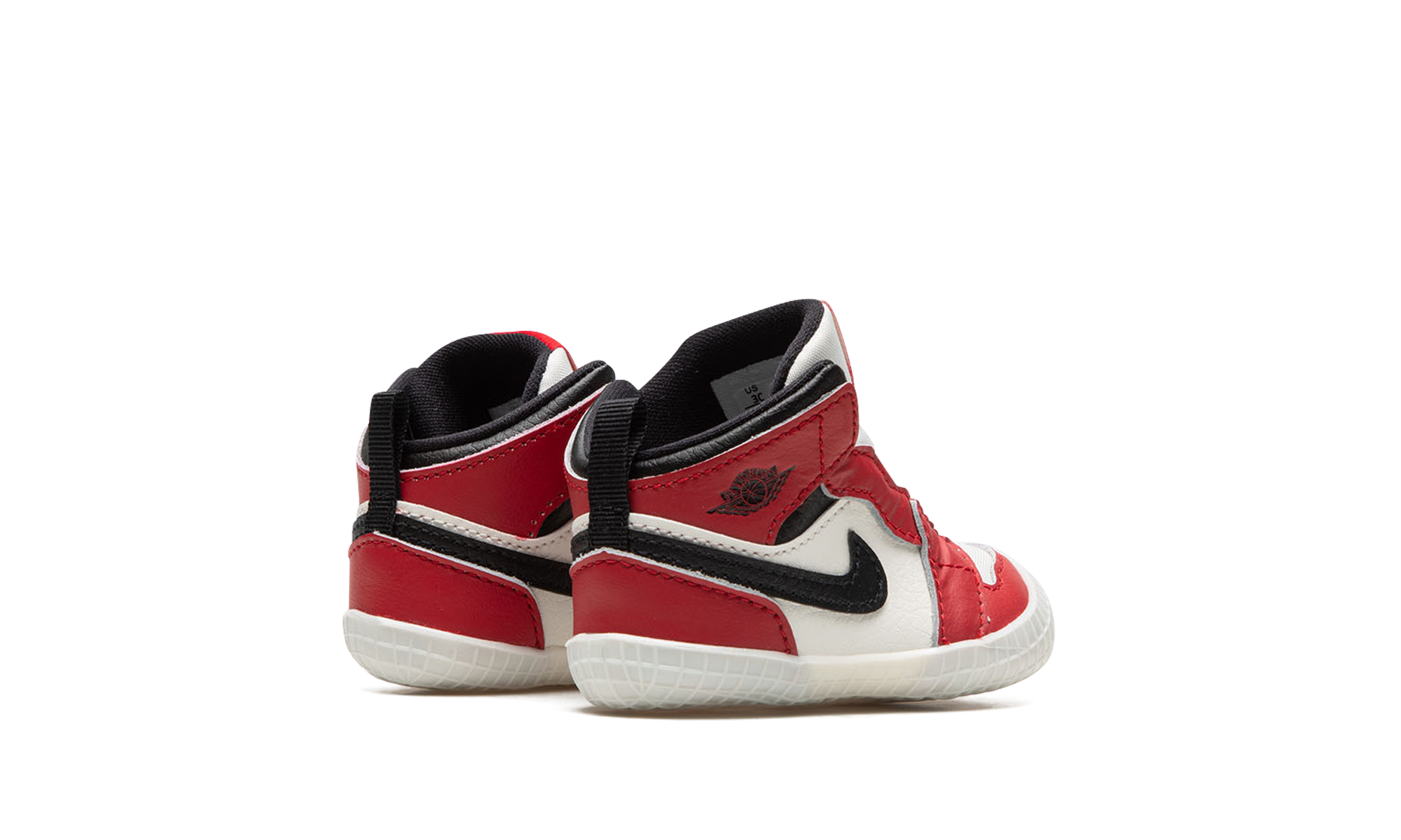 jordan 1 crib bootie chicago lost and found i+AT3745-612+diagnol right behind view