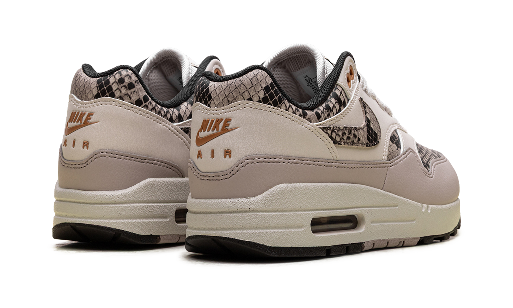 nike air max 1 snakeskin light orewood brown women s+HF5338-100+diagnol right behind view