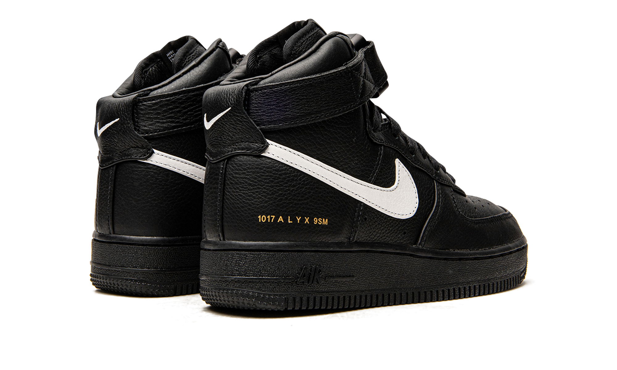 nike air force 1 high 1017 alyx 9sm black white+CQ4018-002+diagnol right behind view