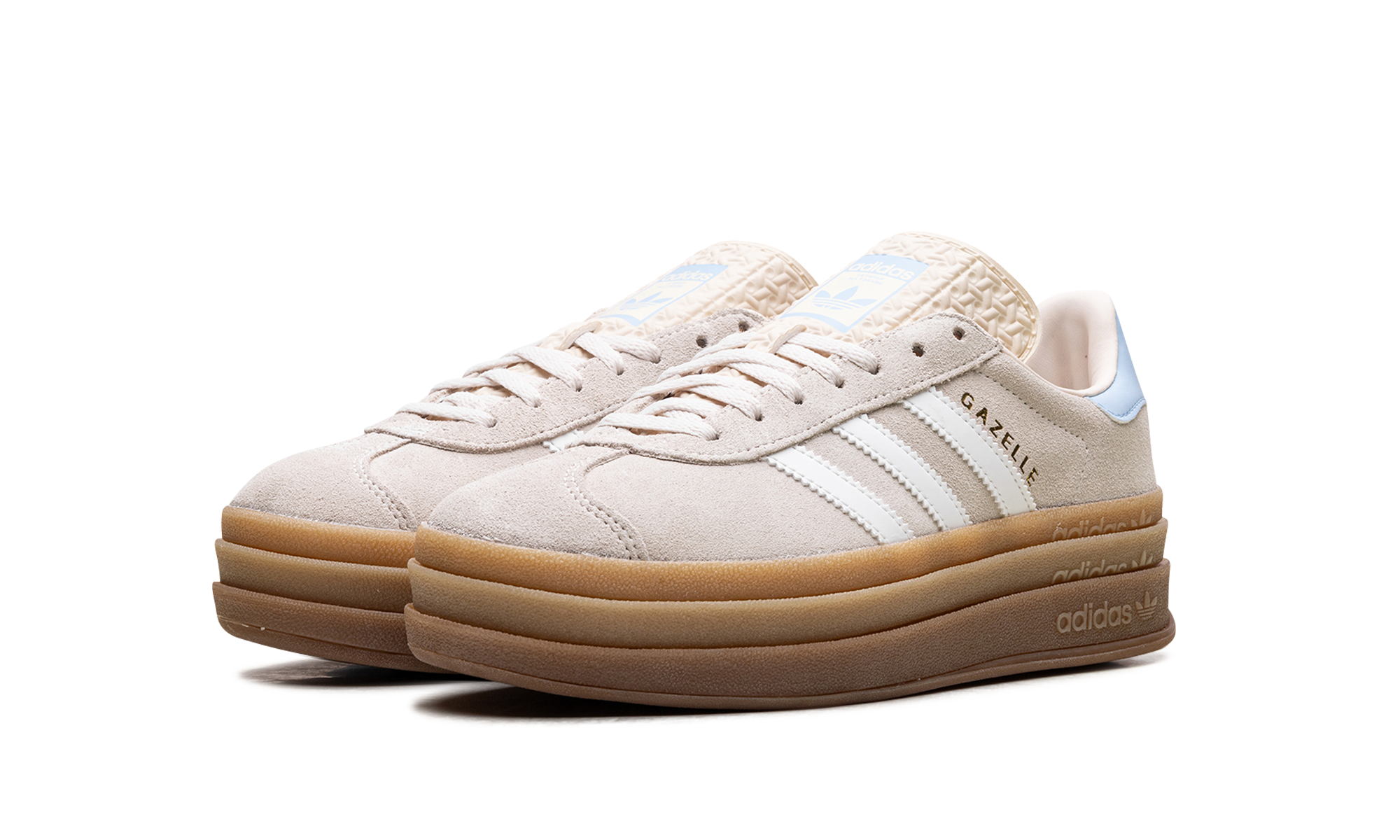adidas gazelle bold wonder white clear sky kids+JH5540+diagnol left view