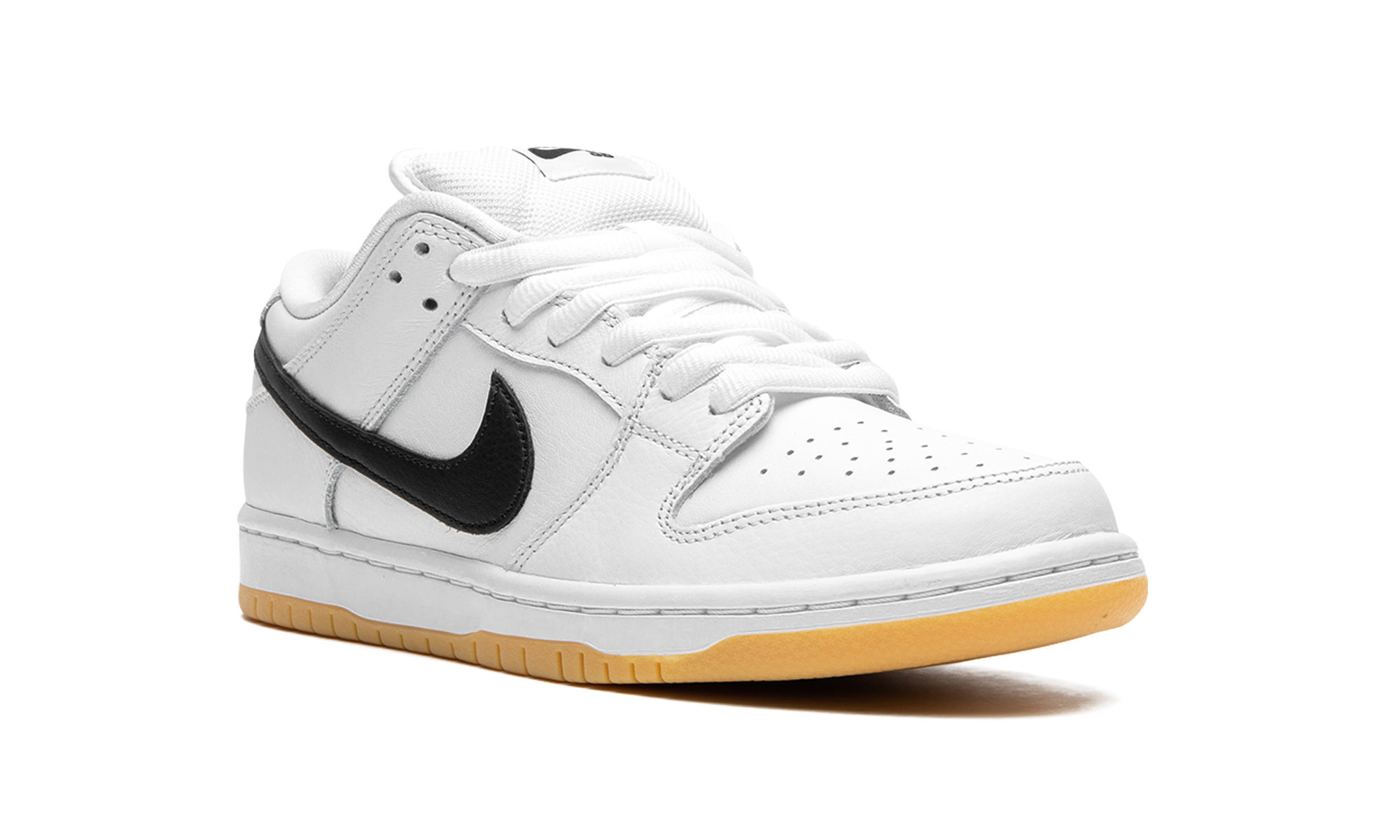 nike sb dunk low pro white gum+CD2563-101+diagnol right view