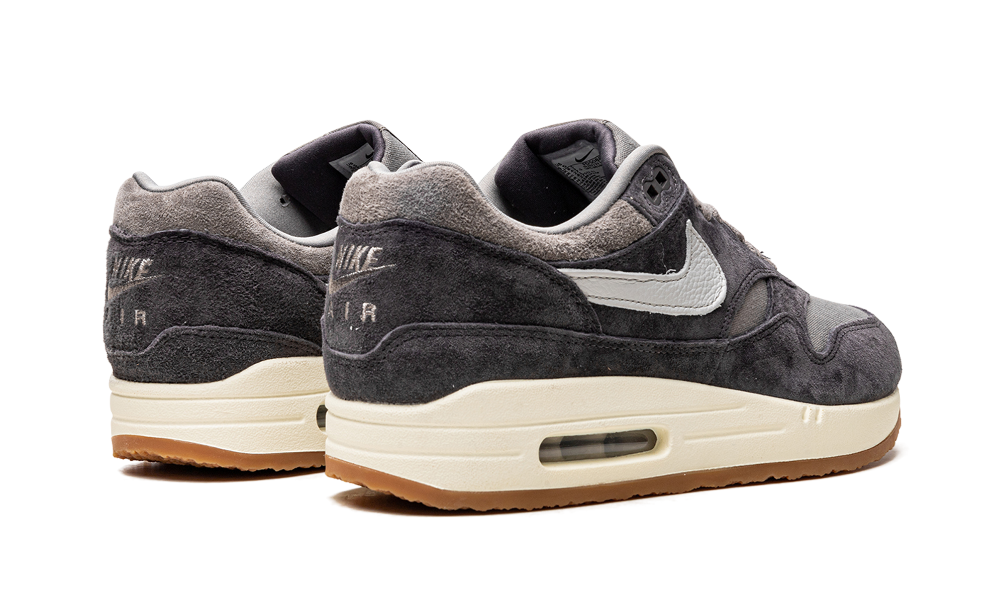 nike air max 1 crepe soft grey+FD5088-001+diagnol right behind view