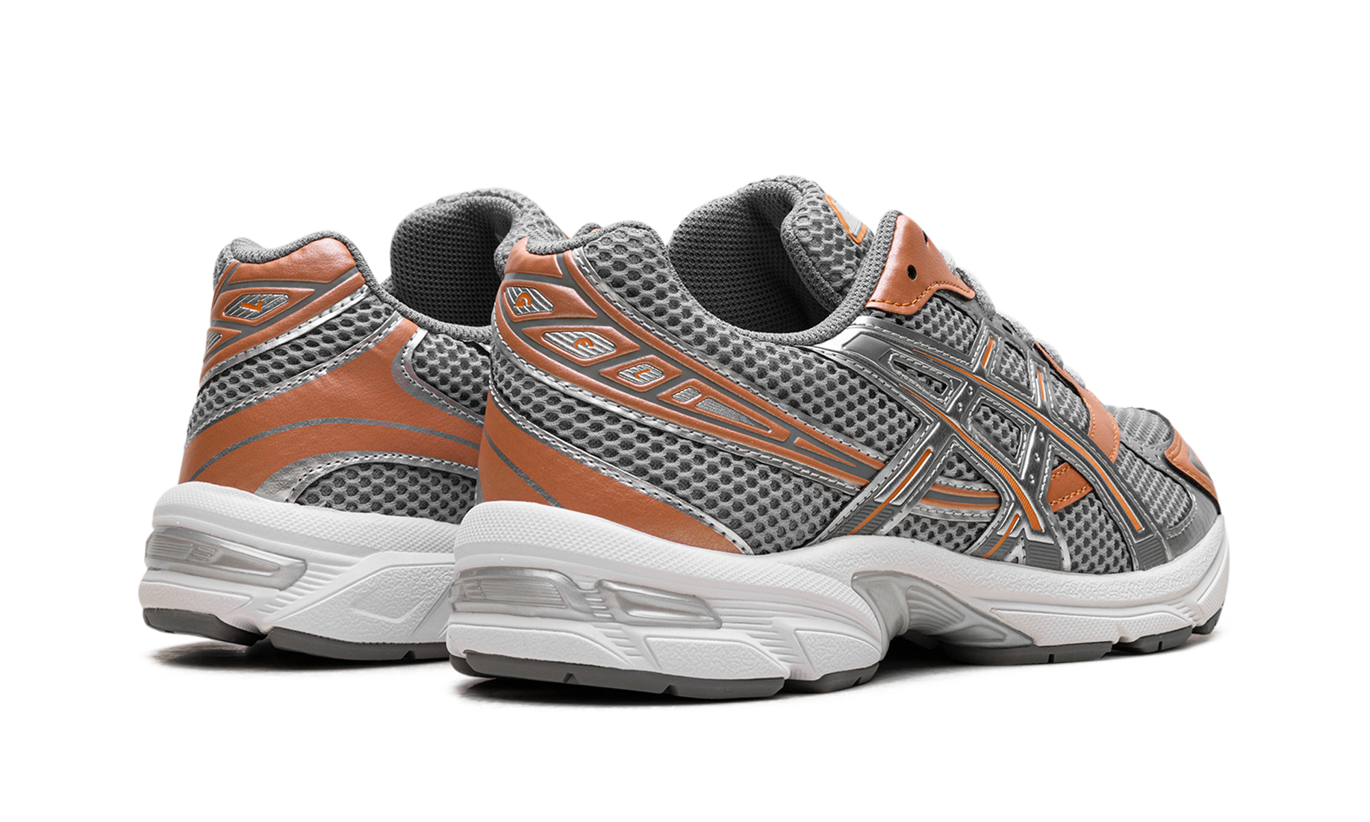 asics gel 1130 cement grey rust orange+1203A609-020+diagnol right behind view