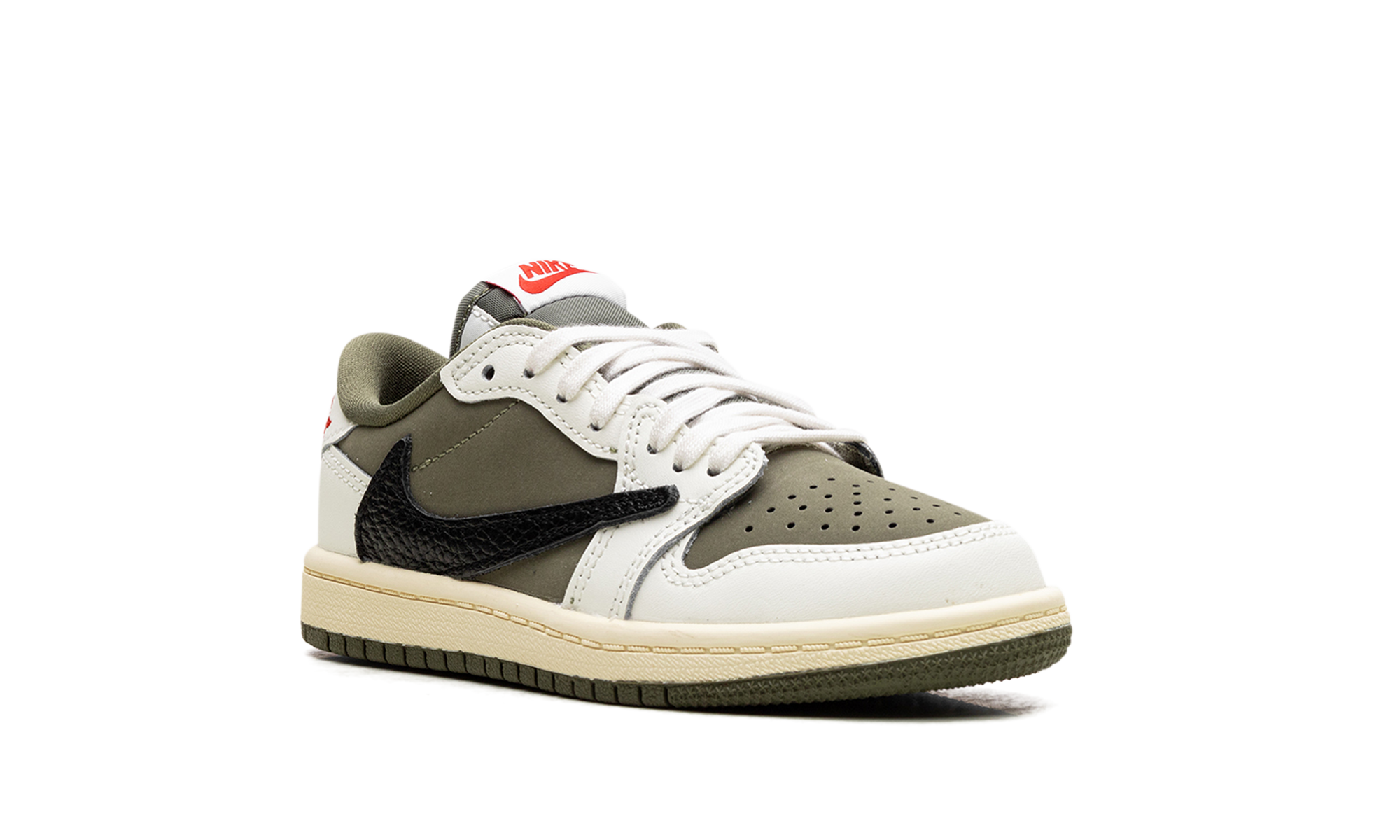 jordan 1 retro low og sp travis scott medium olive ps+DO5442-200+diagnol right view