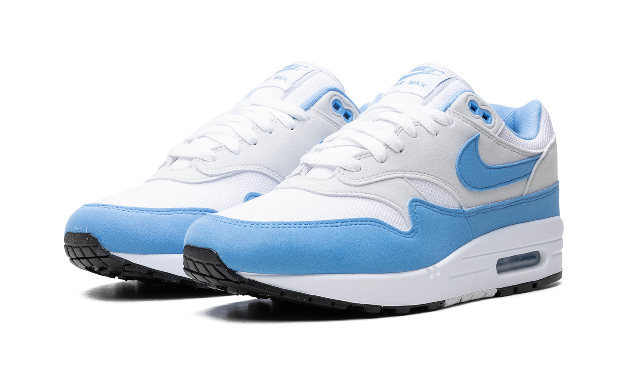 nike air max 1 white university blue+FD9082-103+diagnol left view