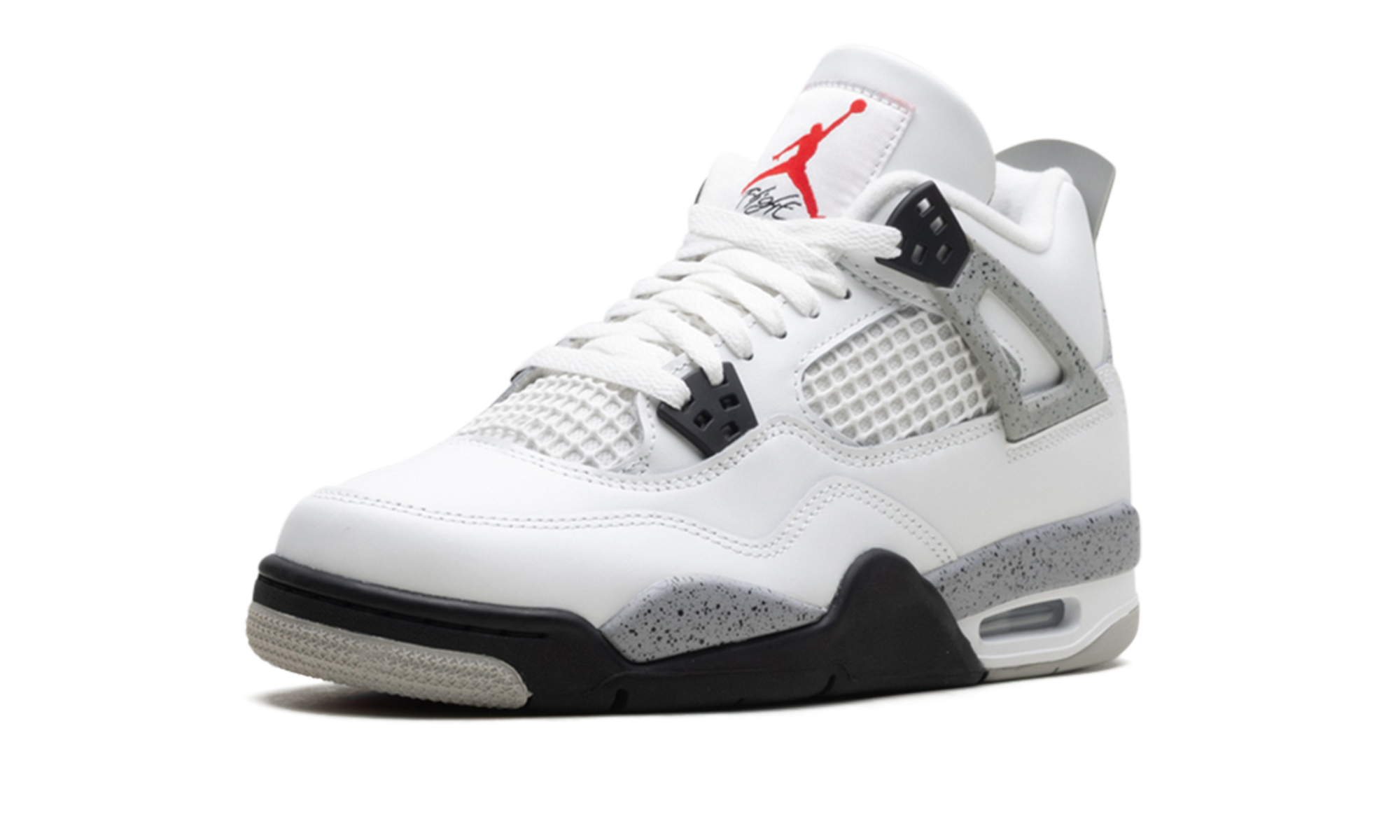 jordan 4 retro white cement 2025 gs+IB4171-100+left diagnol single view