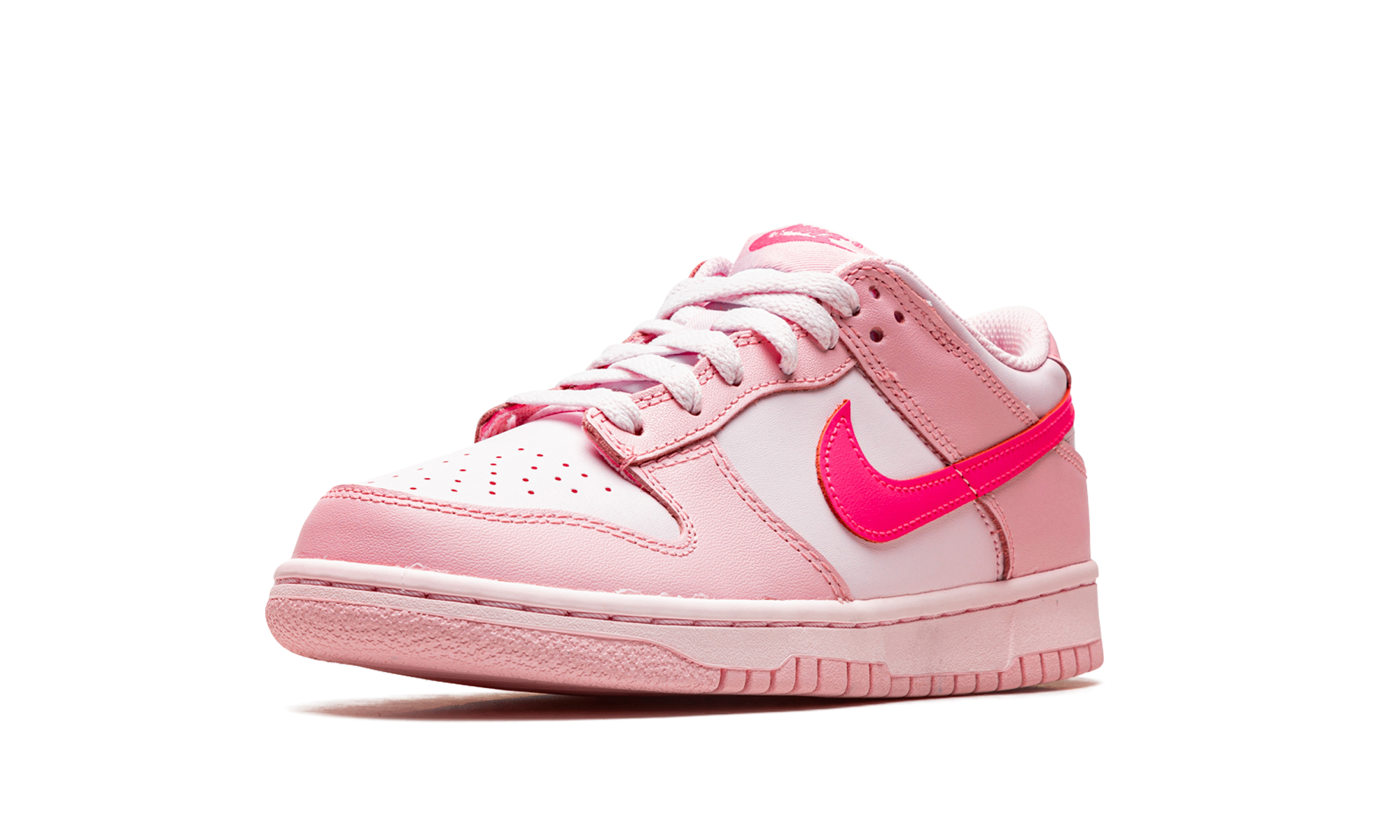 nike dunk low triple pink gs+DH9765-600+left diagnol single view
