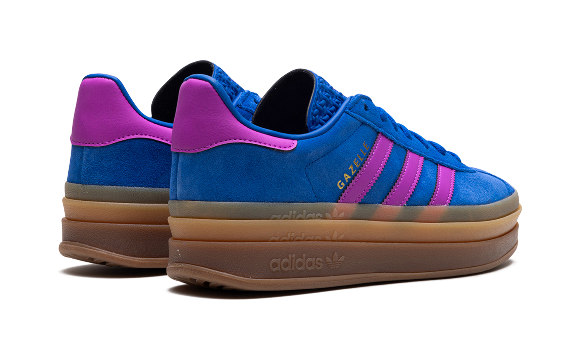 adidas gazelle bold bold blue lucid pink women s+IG4367+diagnol right behind view