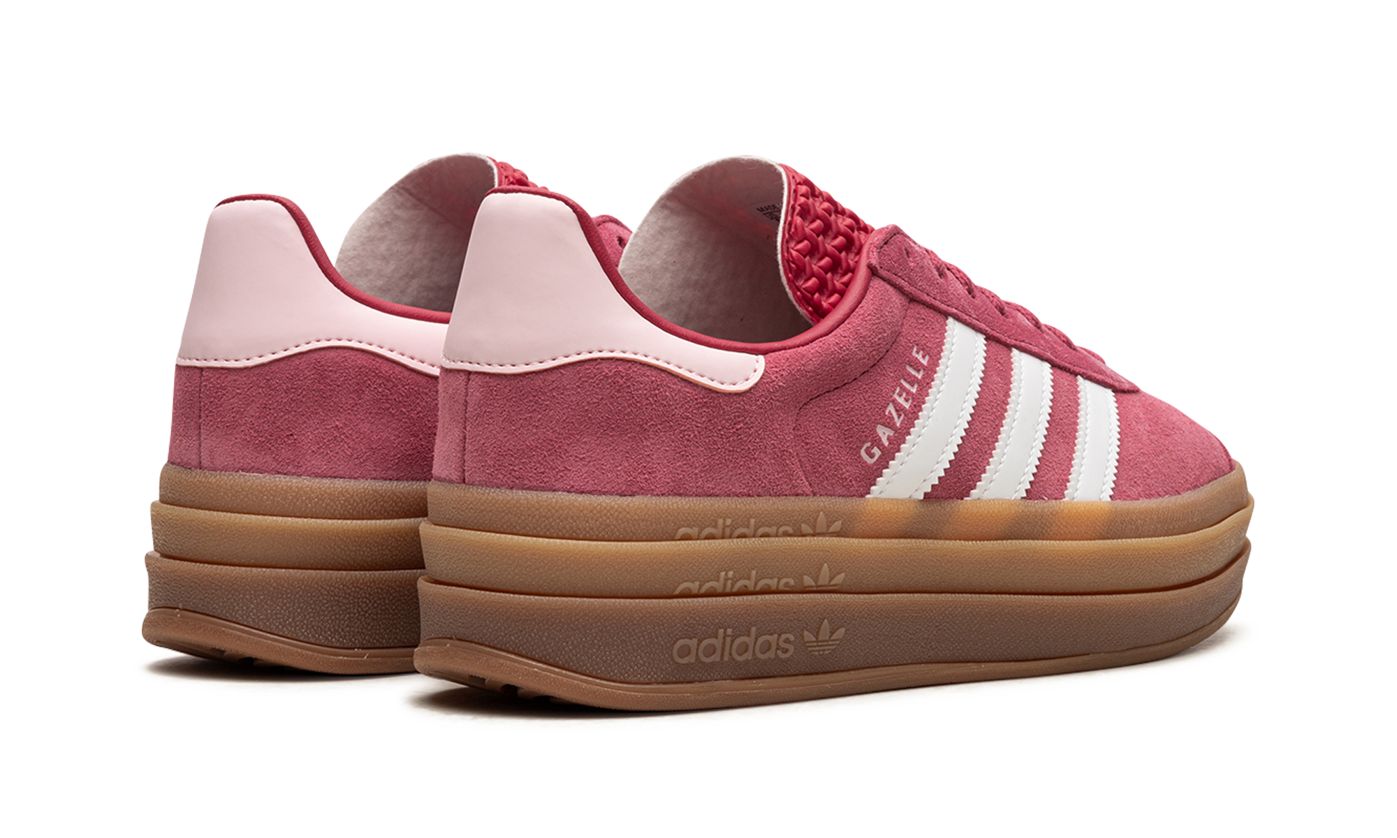 adidas gazelle bold wild pink womens+ID6997+diagnol right behind view