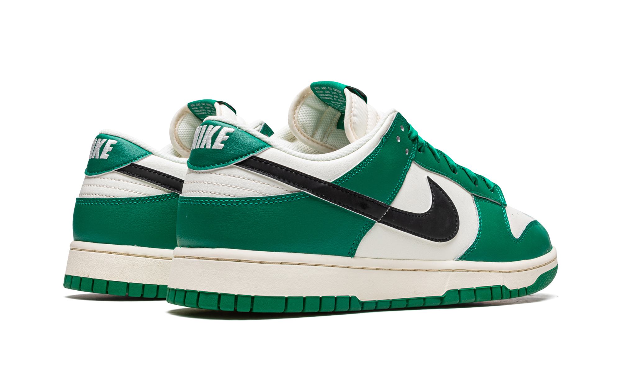 nike dunk low se lottery pack malachite green+DR9654-100+diagnol right behind view