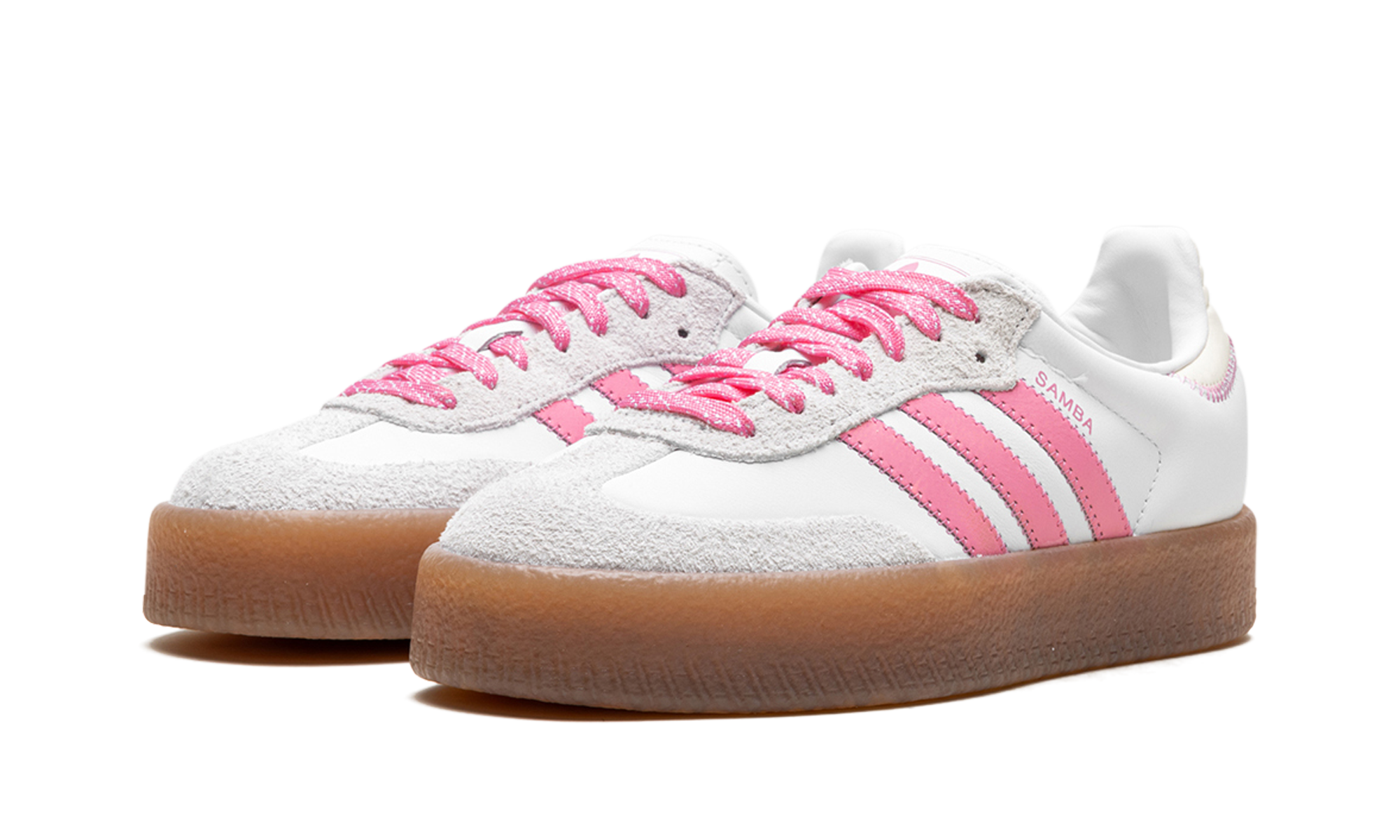 adidas sambae cloud white bliss pink women s+IE9109+diagnol left view