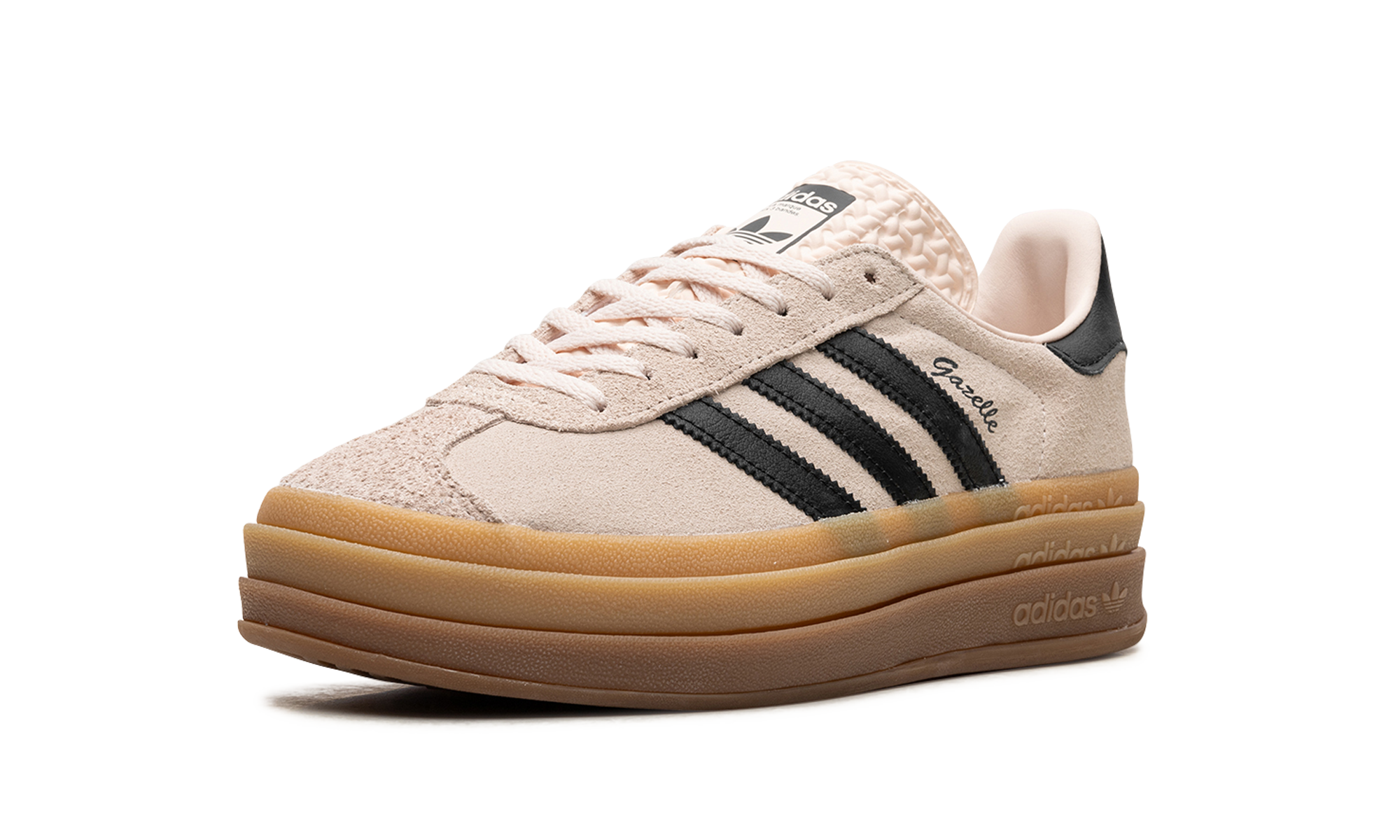adidas gazelle bold wonder quartz black gum women s+IE0429+left diagnol single view