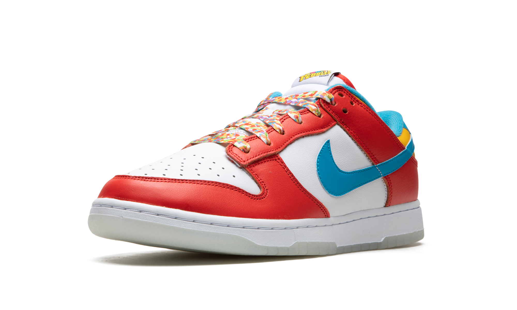 nike dunk low qs lebron james fruity pebbles+DH8009-600+left diagnol single view