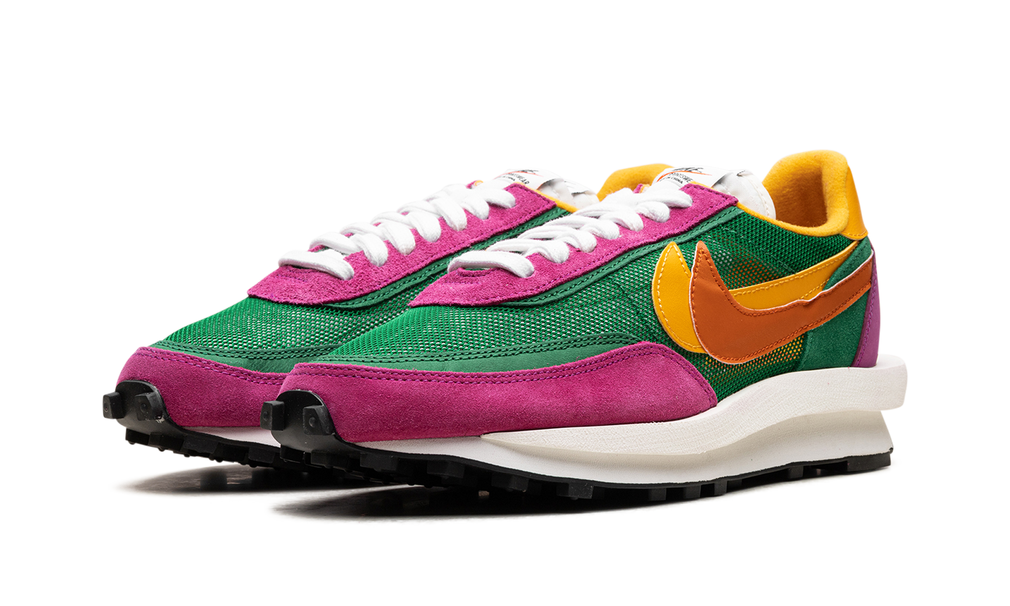 nike ld waffle sacai pine green+BV0073-301+diagnol left view