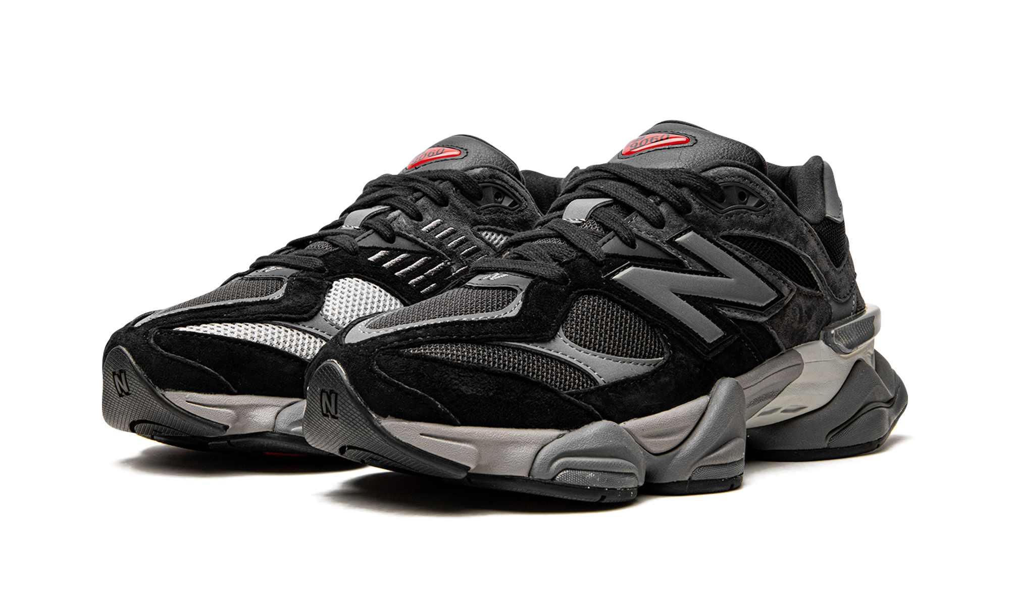 new balance 9060 black castlerock grey+U9060BLK+diagnol left view