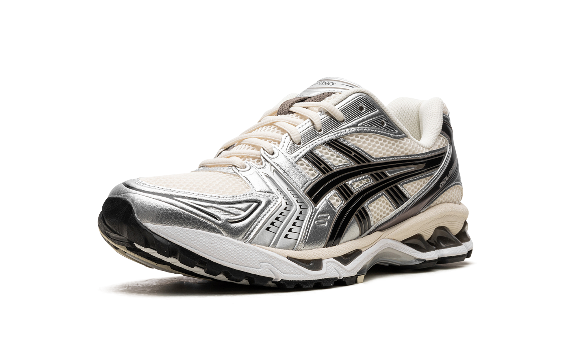 asics gel kayano 14 cream black metallic plum+1201A019-108+left diagnol single view
