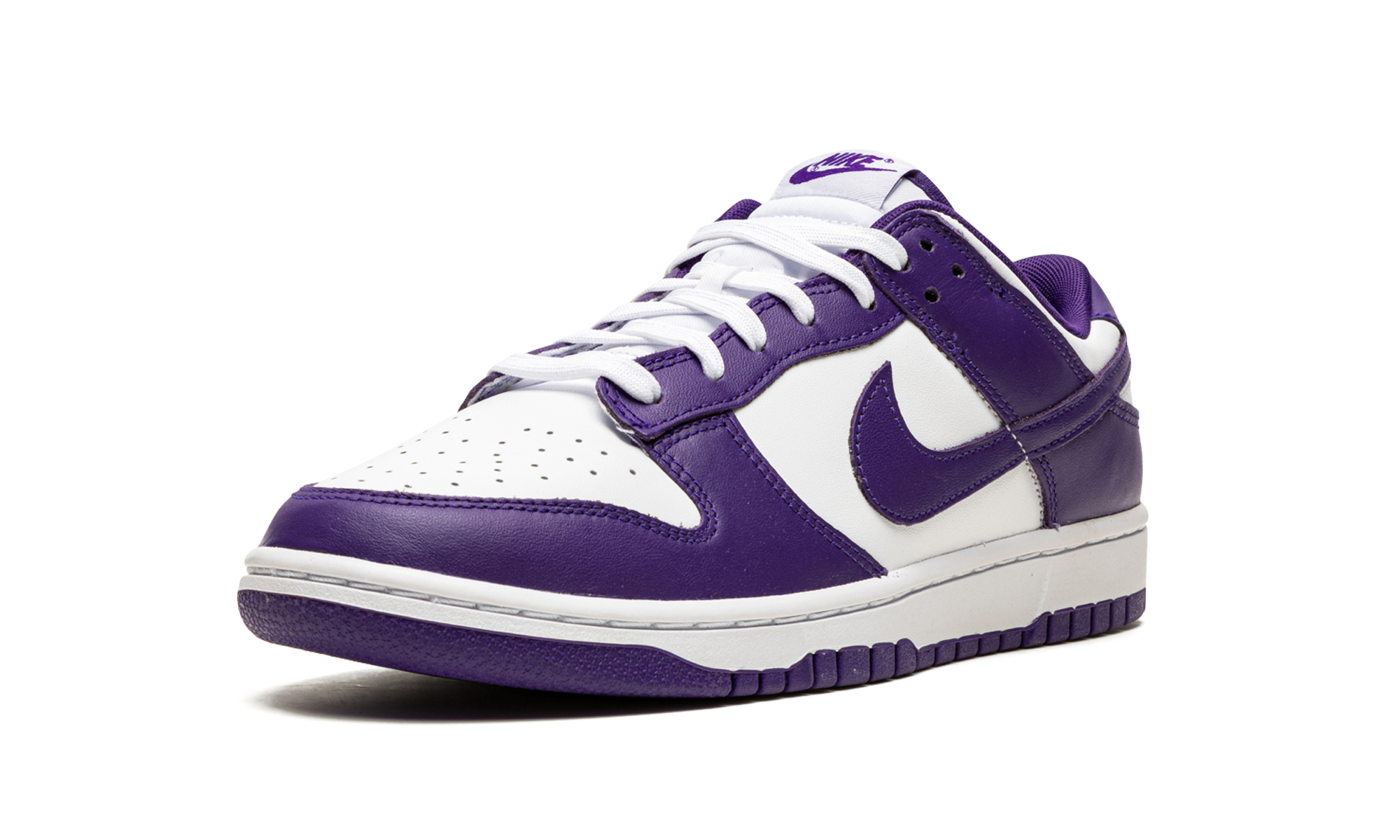 nike dunk low championship court purple+DD1391-104+left diagnol single view