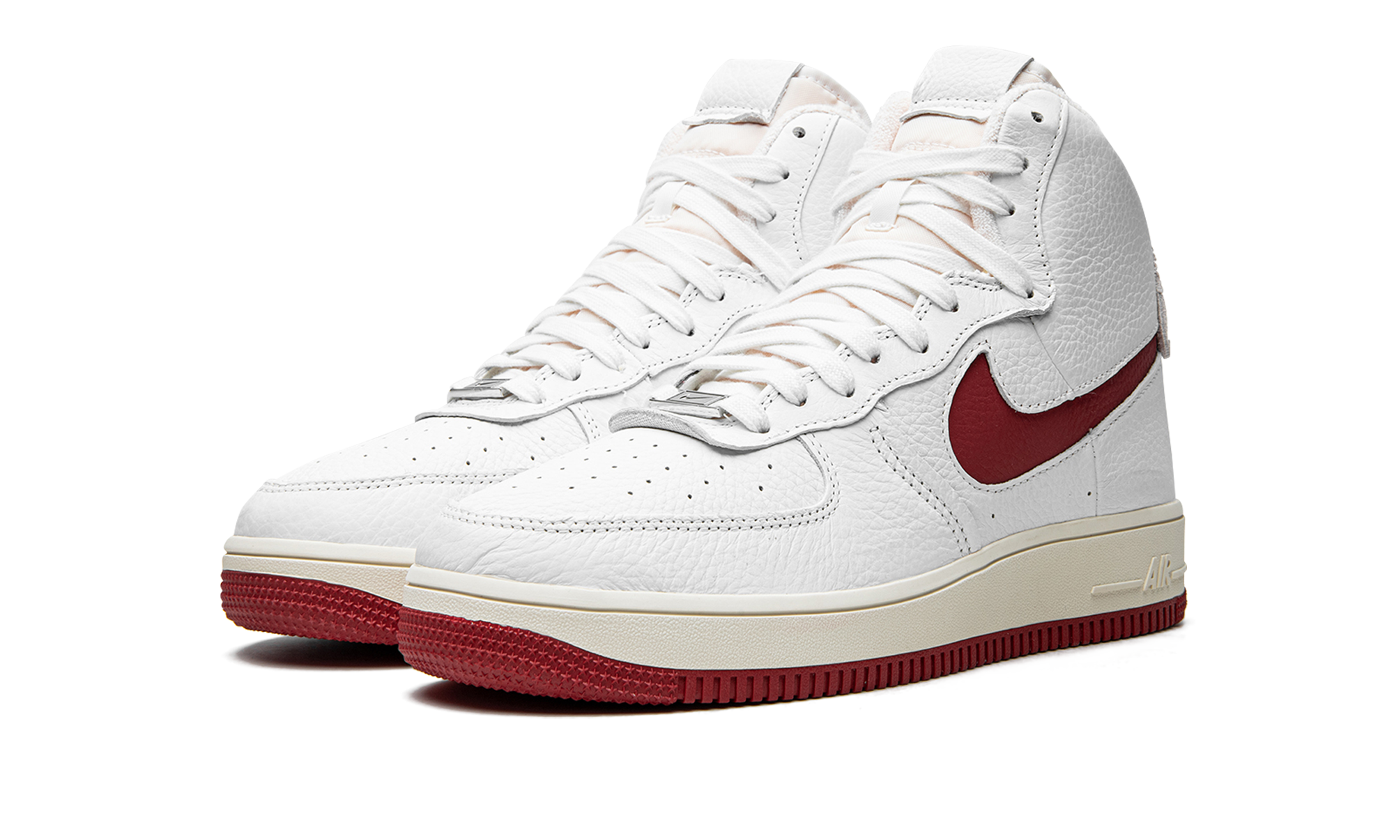 nike air force 1 high sculpt summit white gym red women s+DC3590-100+diagnol left view