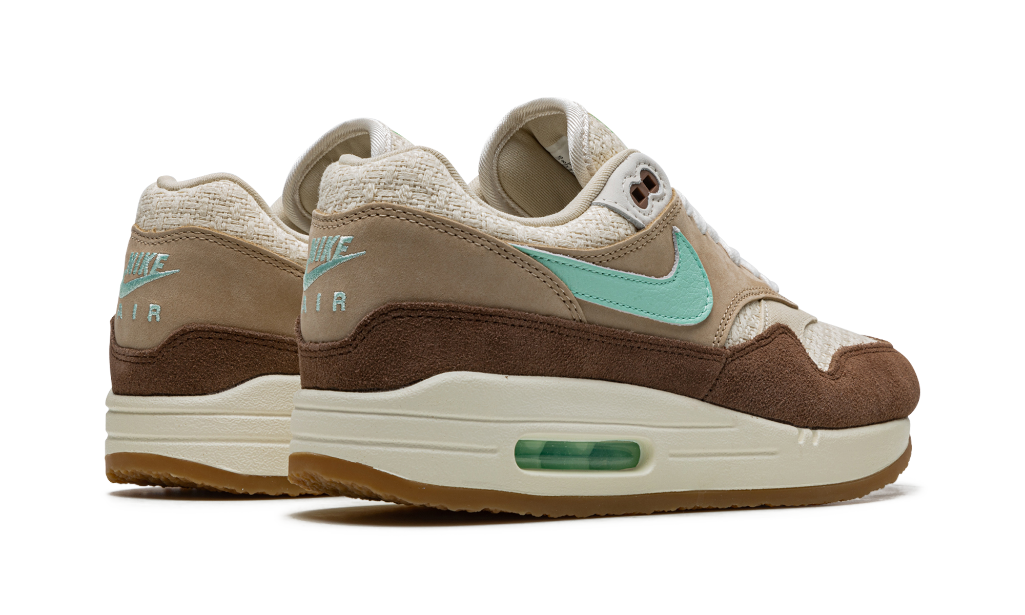 nike air max 1 crepe brown 2022+FD5088-200+diagnol right behind view