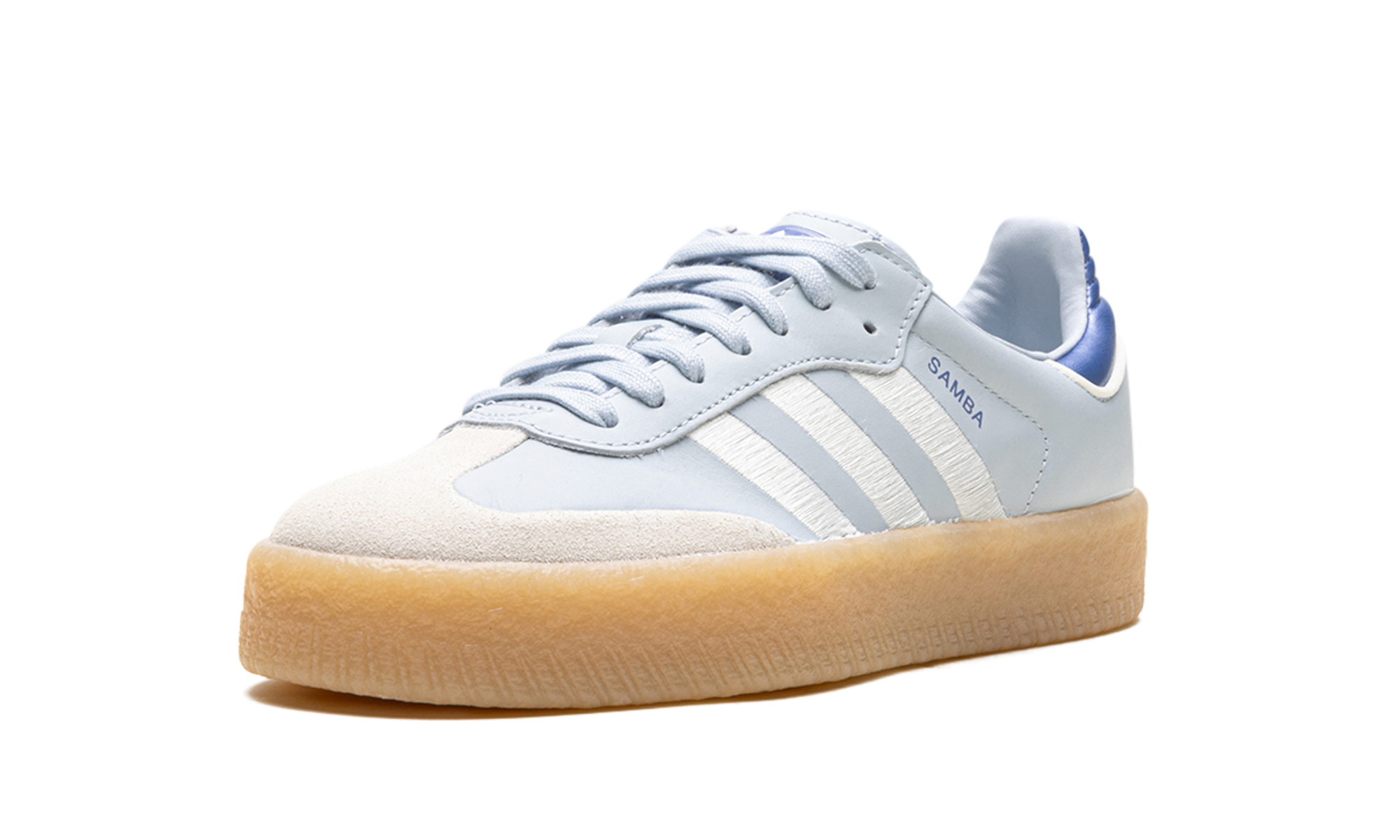 adidas sambae halo blue blue spark metallic women s+IG1953+left diagnol single view