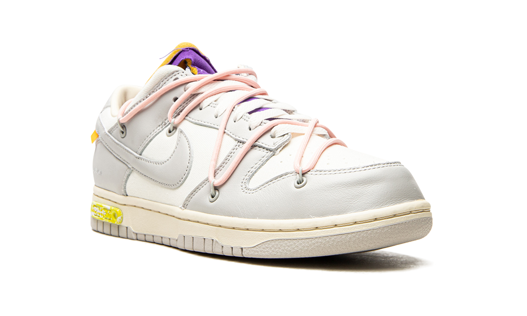 nike dunk low off white lot 24+DM1602-119+diagnol right view