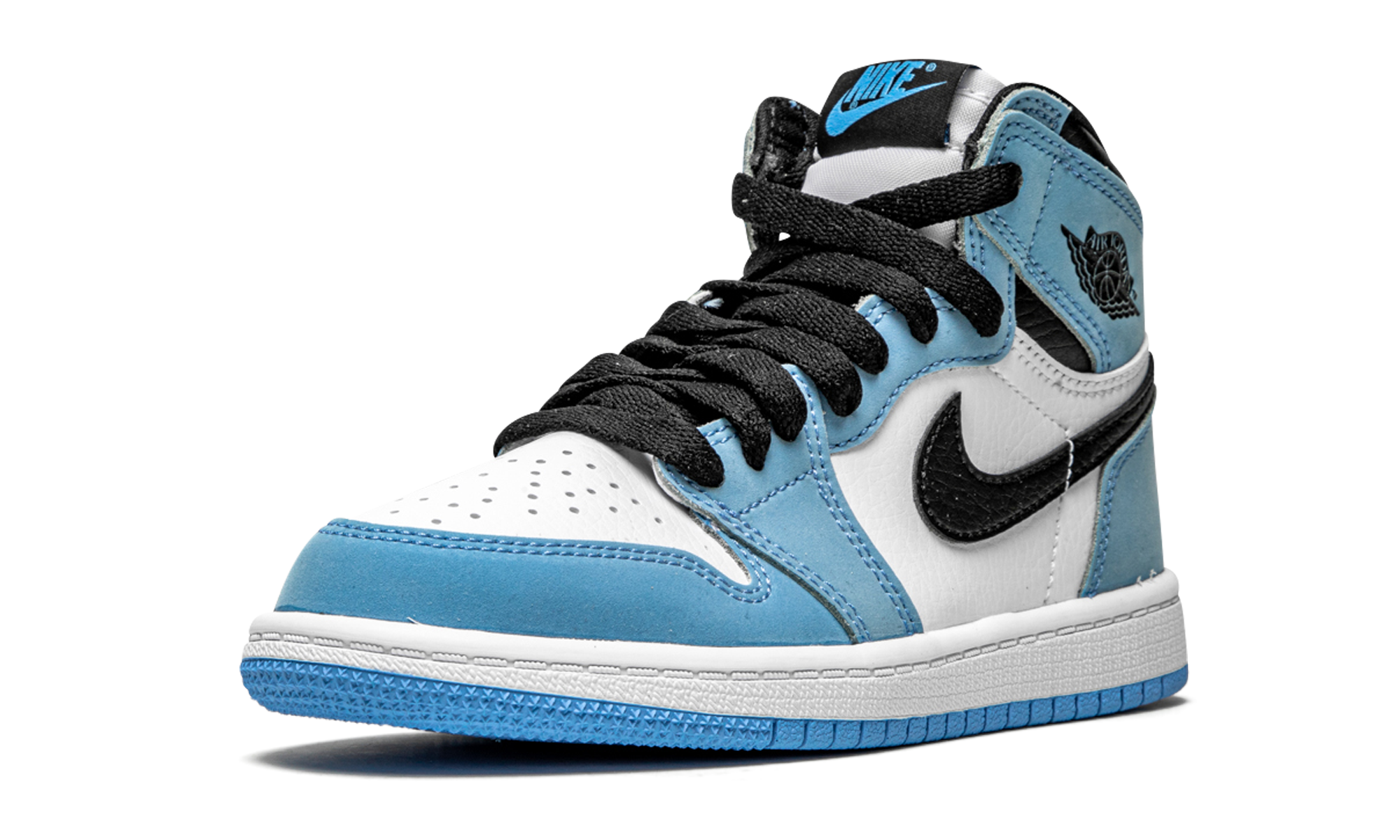 jordan 1 retro high og university blue ps+AQ2664-134+left diagnol single view