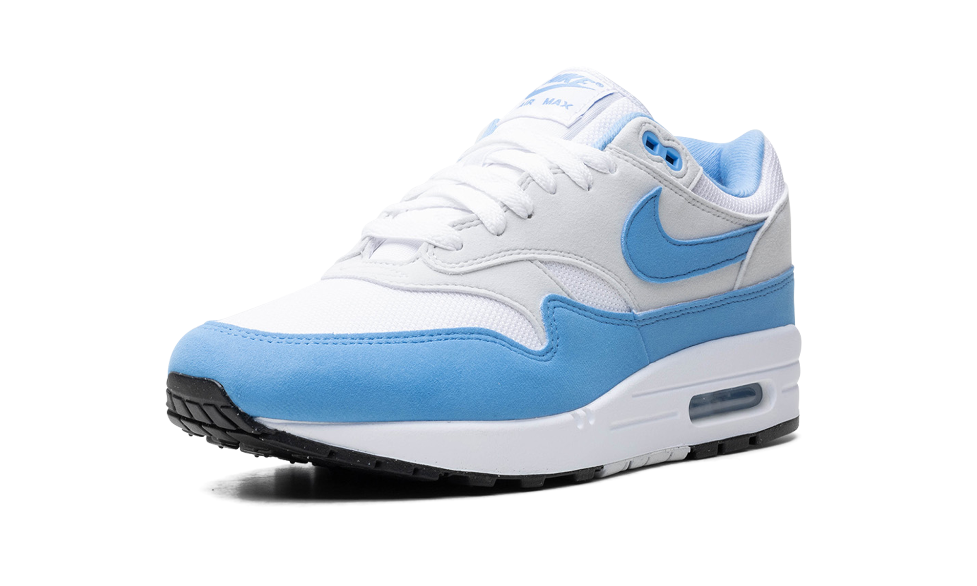 nike air max 1 white university blue+FD9082-103+left diagnol single view