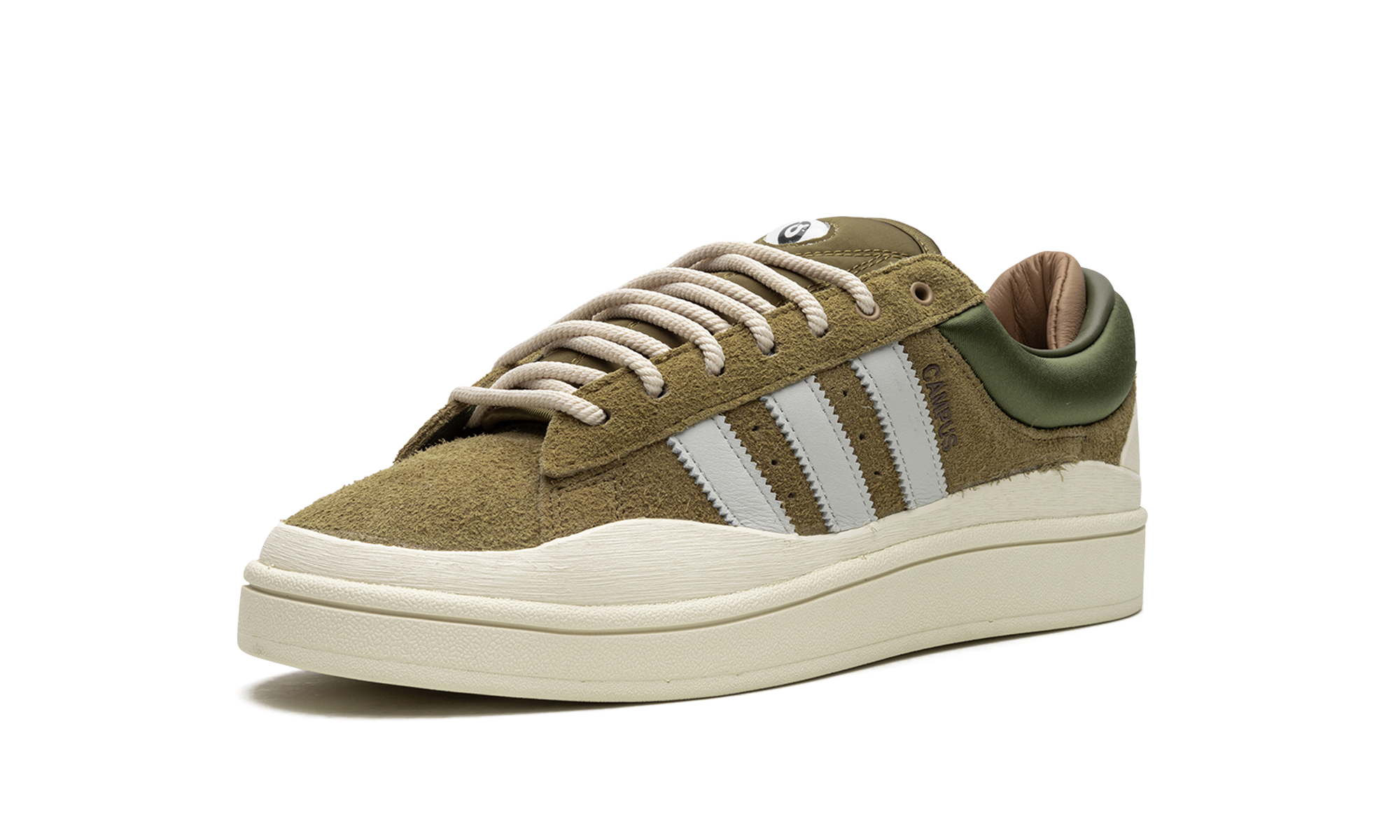 adidas campus light bad bunny wild moss+ID7950+left diagnol single view