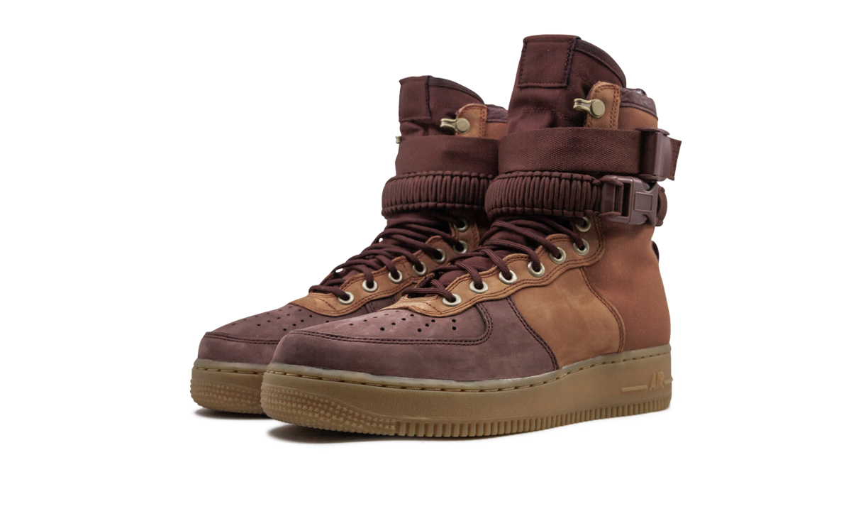 nike sf air force 1 premium dark russet+AQ0118-200+diagnol left view
