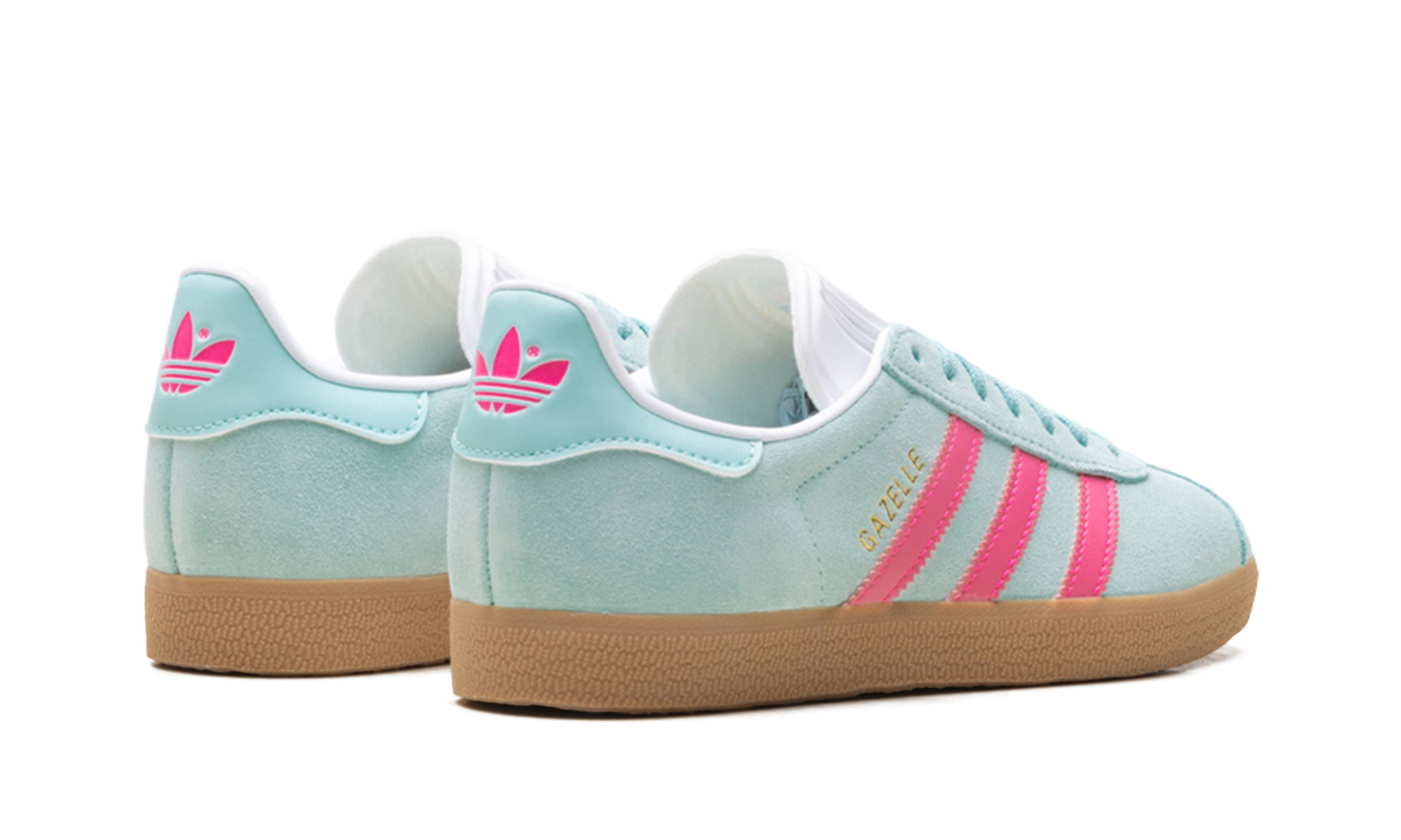 adidas gazelle flash aqua lucid pink women s+JI1375+diagnol right behind view