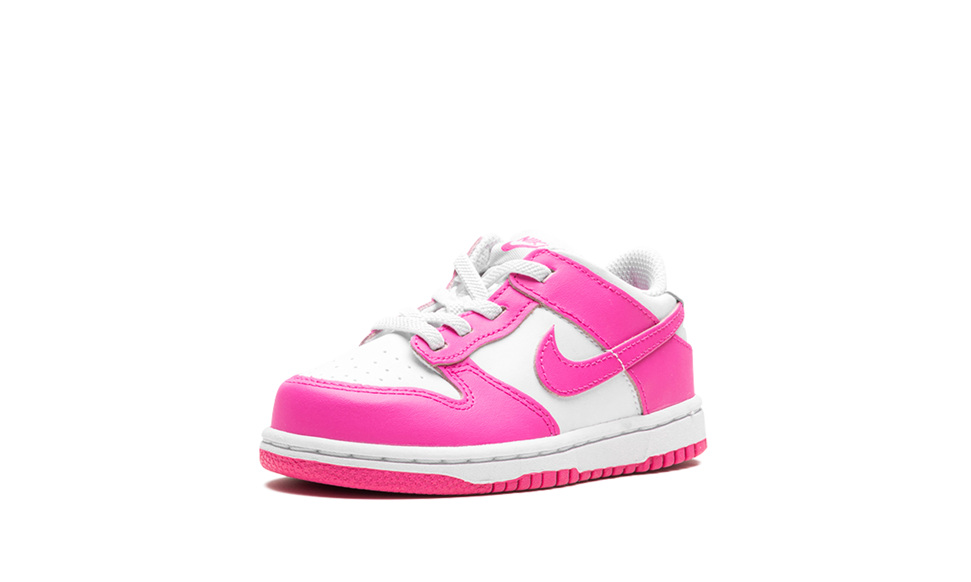 nike dunk low laser fuchsia td+FB9107-102+left diagnol single view
