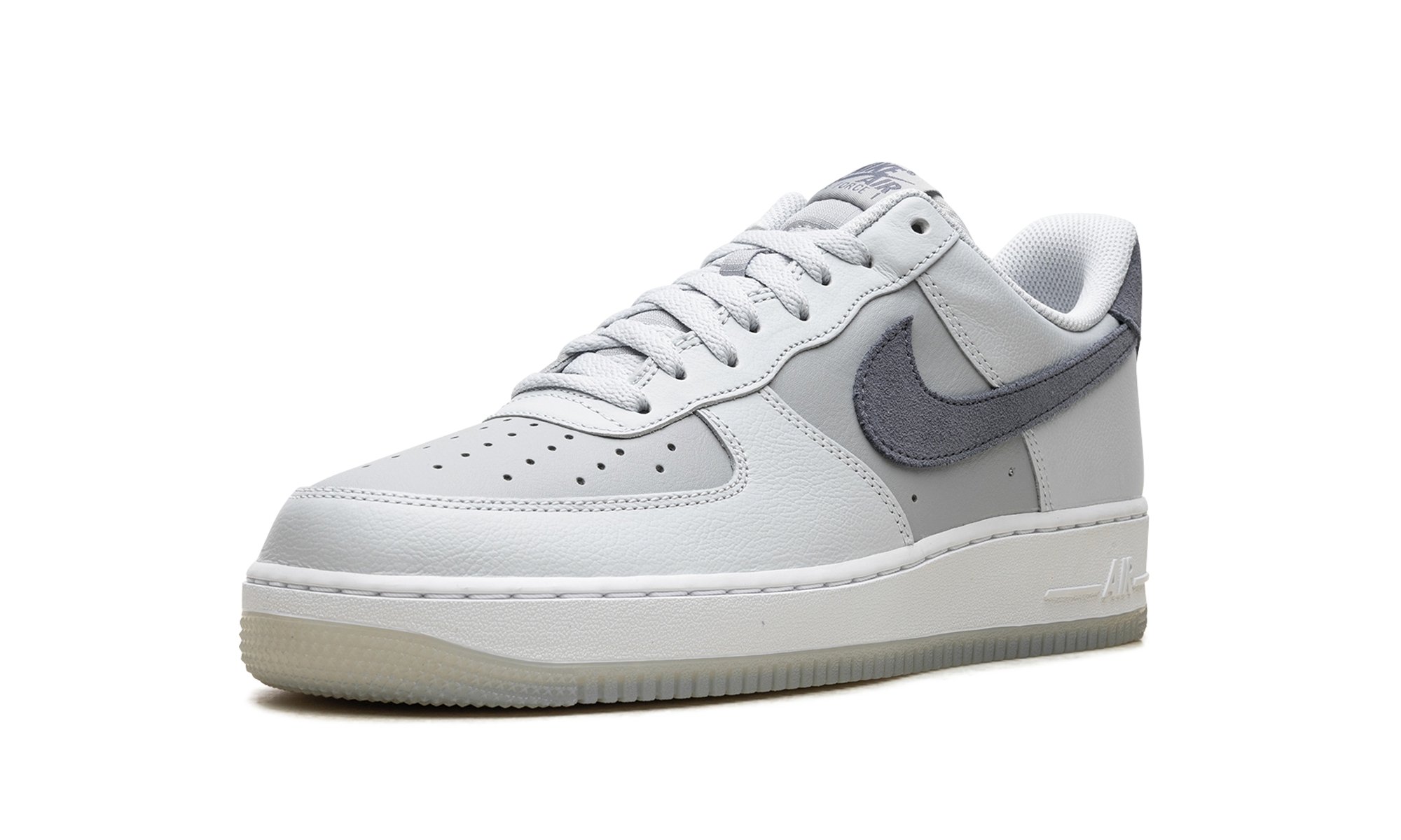 nike air force 1 07 lv8 pure platinum light carbon+FJ4170-001+left diagnol single view