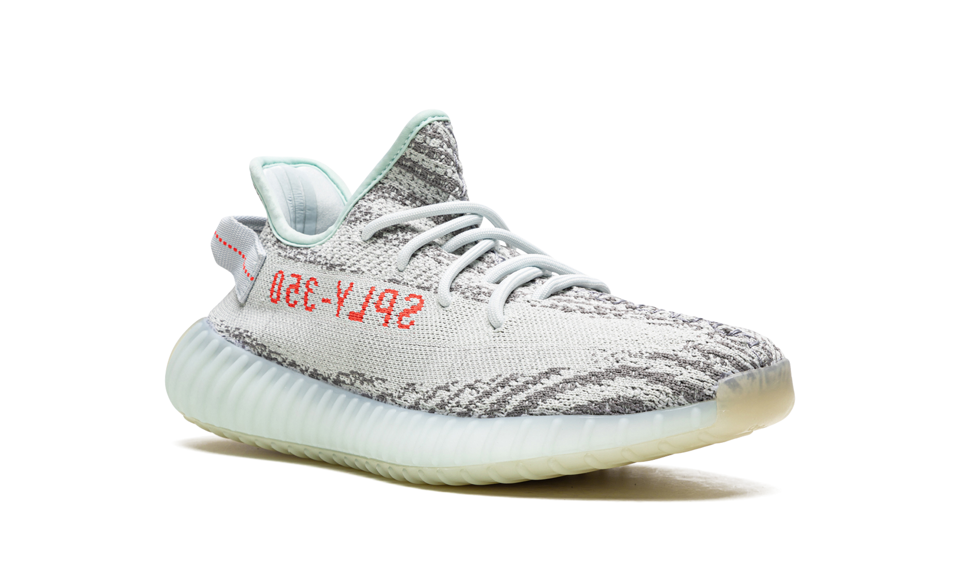 adidas yeezy boost 350 v2 blue tint+B37571+diagnol right view 1