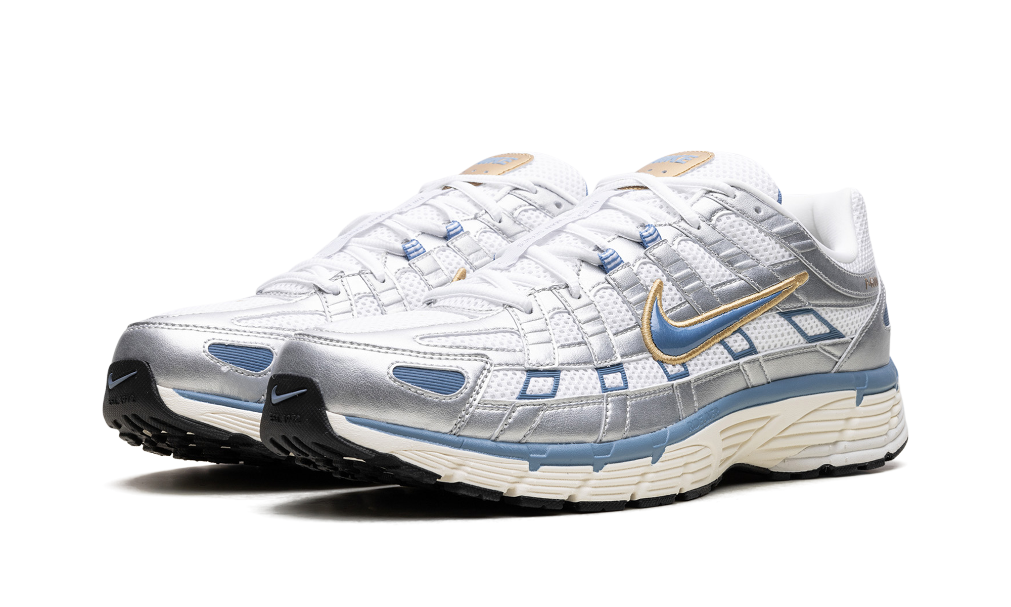 nike p 6000 metallic silver aegean storm+HJ7246-100+diagnol left view