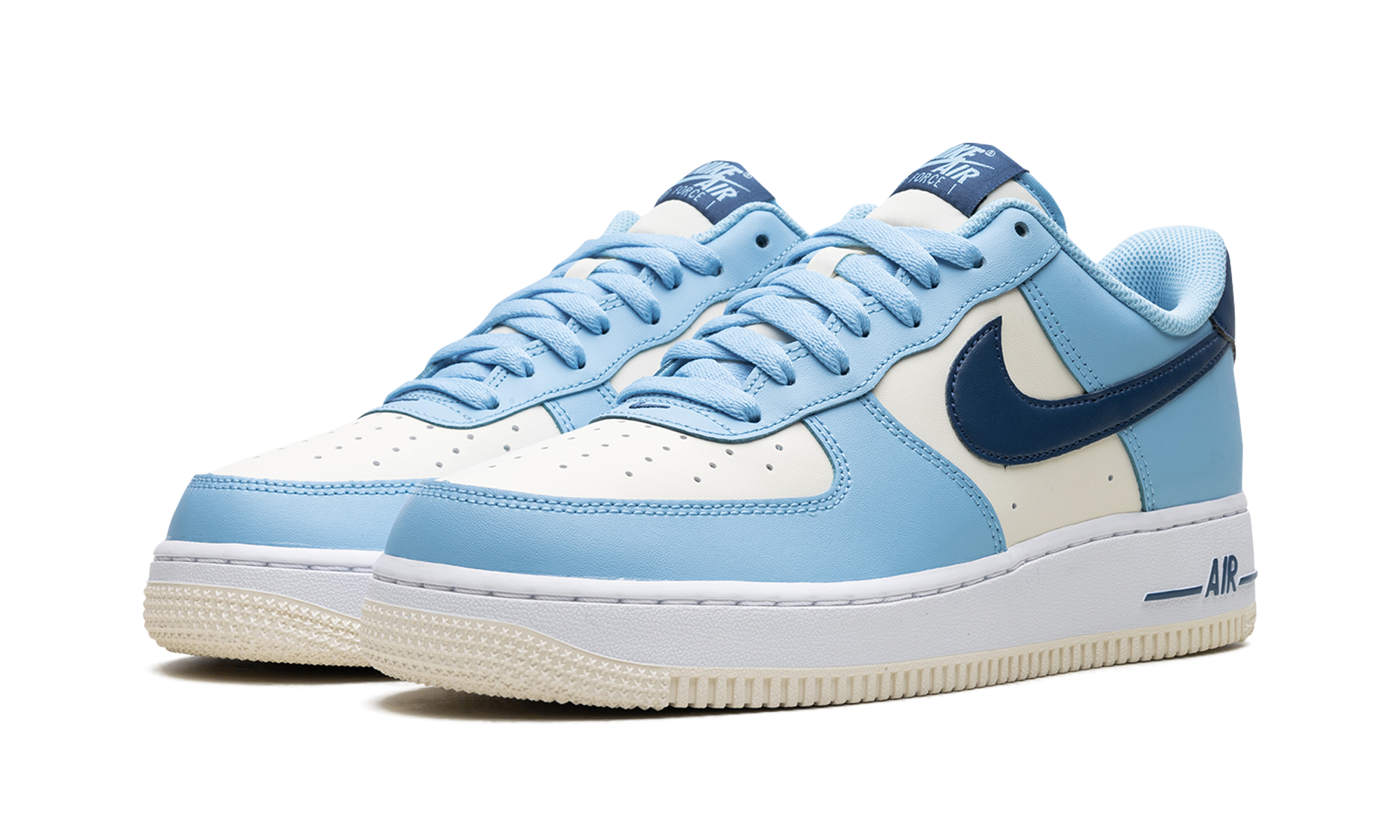 nike air force 1 low 07 aquarius blue coconut milk+HF4837-407+diagnol left view