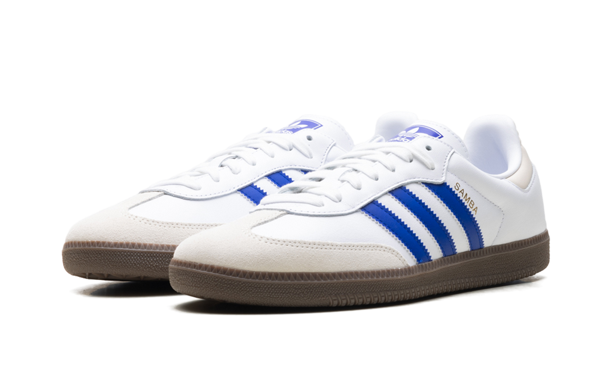 adidas samba og cloud white lucid blue+JR0909+diagnol left view