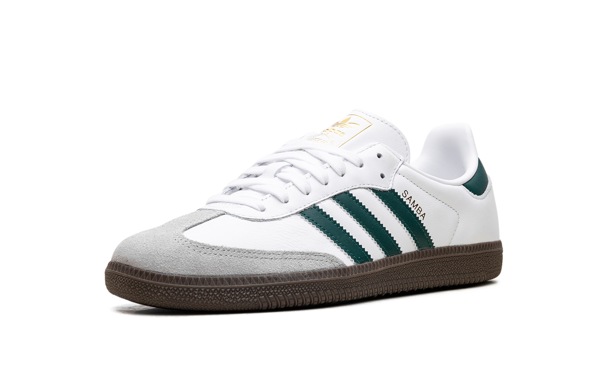 adidas samba og cloud white collegiate green+JH8797+left diagnol single view