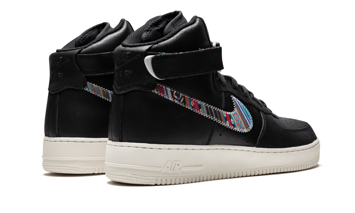 nike air force 1 high 07 lv8 black black summit white+806403-006+diagnol right behind view