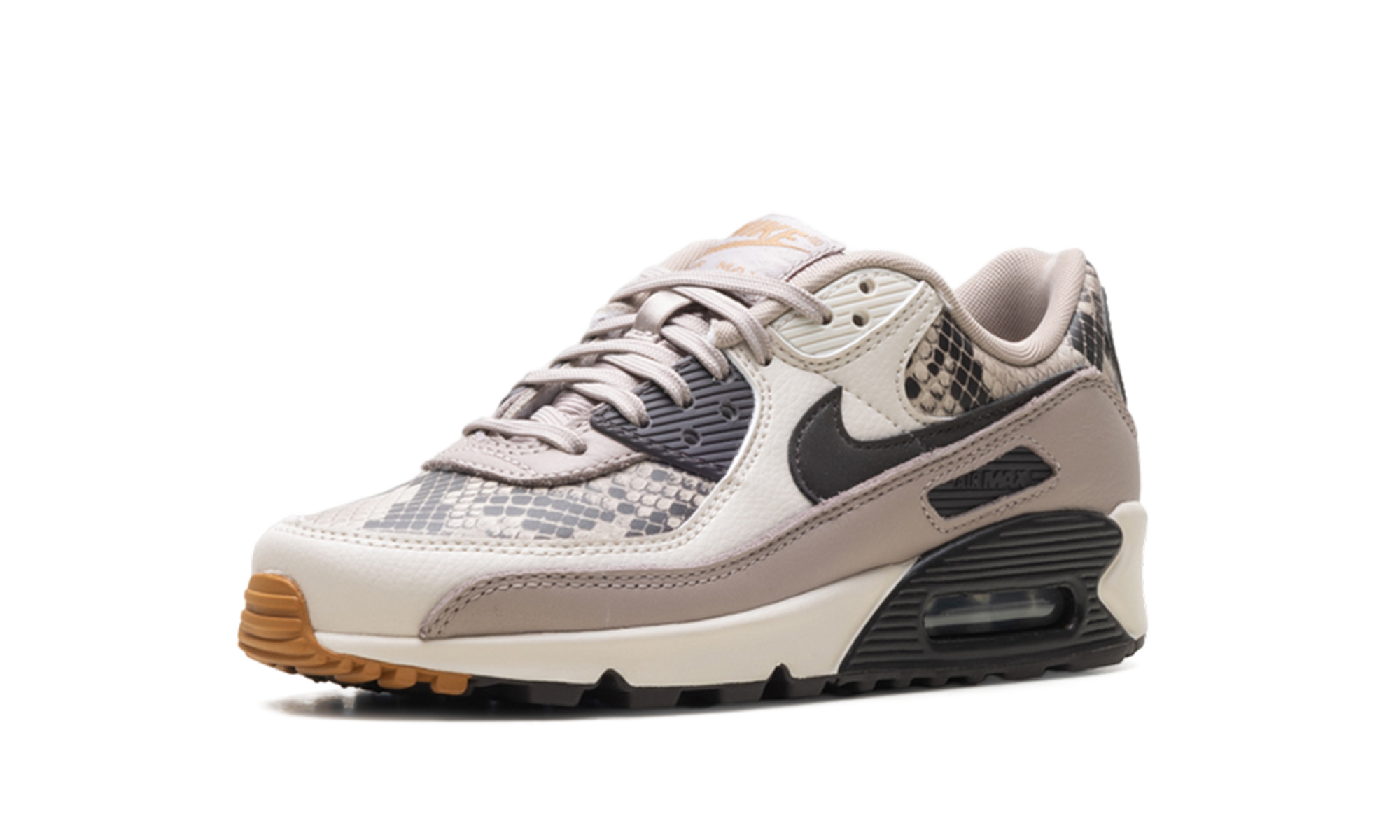 nike air max 90 se tan snakeskin women s+HF1212-200+diagnol right behind view