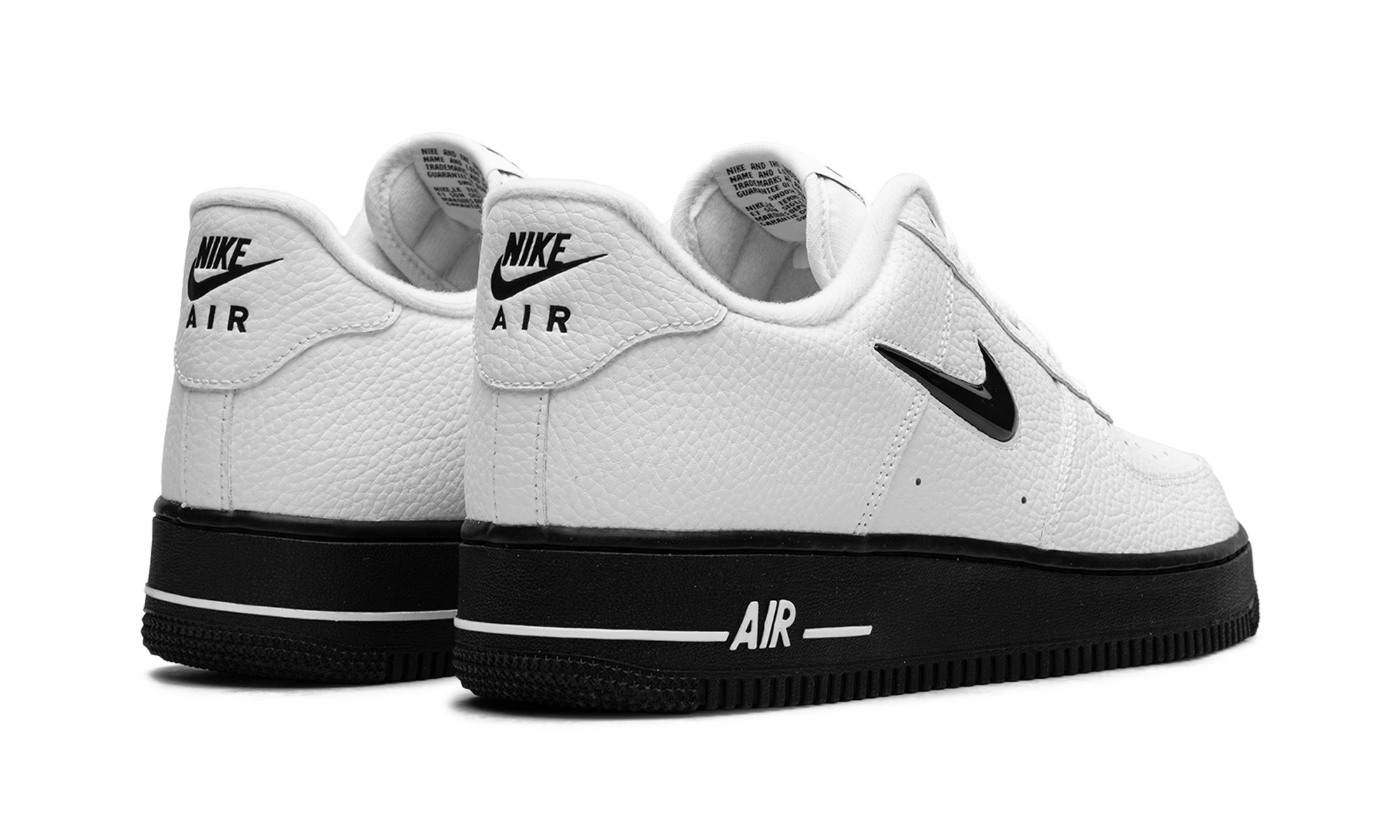 nike air force 1 07 low jewel white black+HQ3826-100+diagnol right behind view
