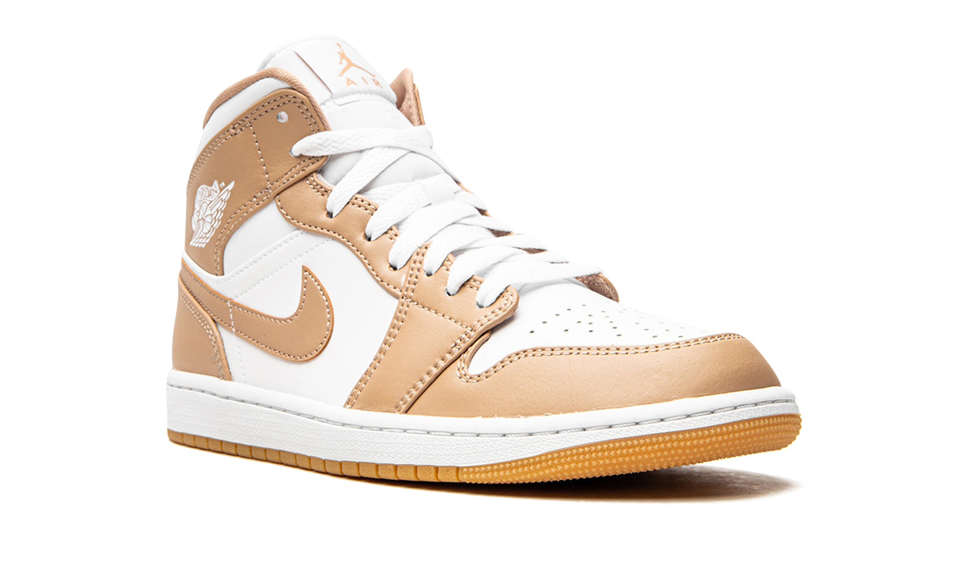 jordan 1 mid tan gum+554724-271+diagnol right view