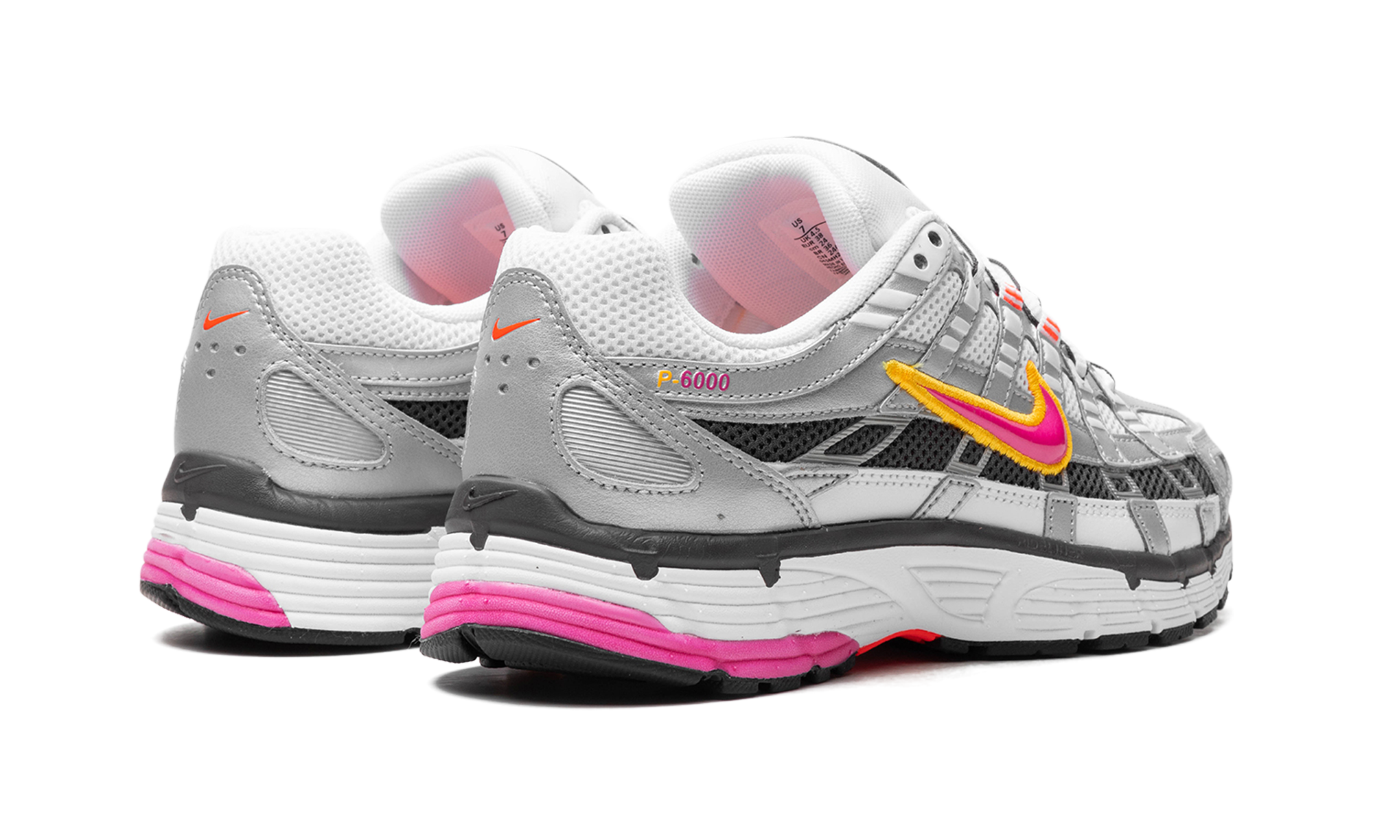 nike p 6000 laser fuchsia women s+BV1021-100+diagnol right behind view