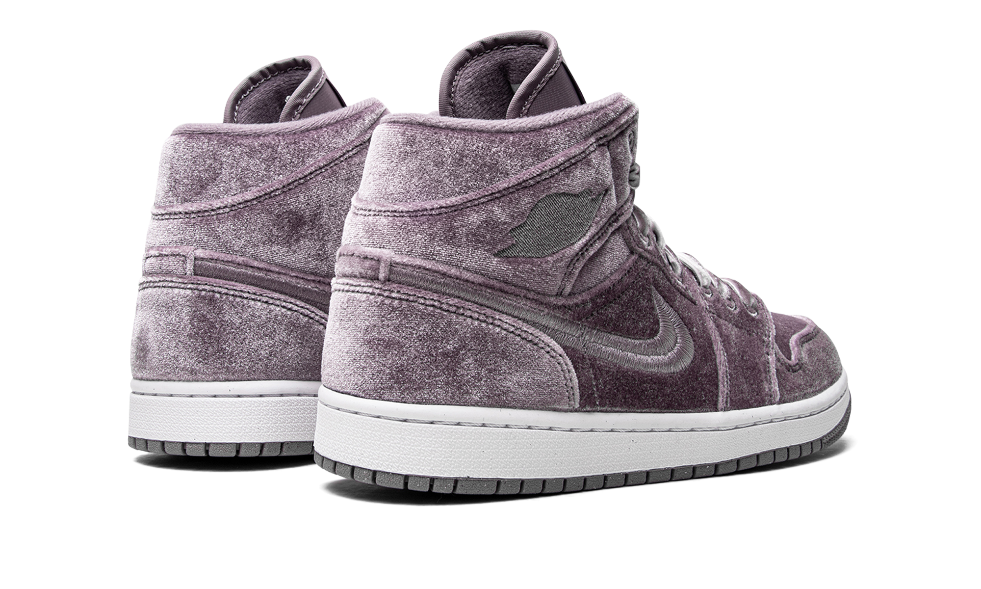 air jordan 1 mid se purple velvet women s+DQ8397-500+diagnol right behind view