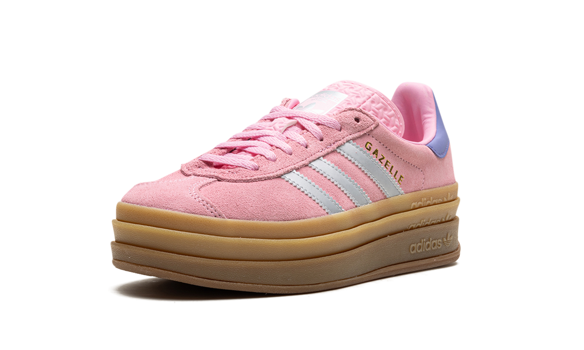 adidas gazelle bold true pink gum kids+JH5539+left diagnol single view