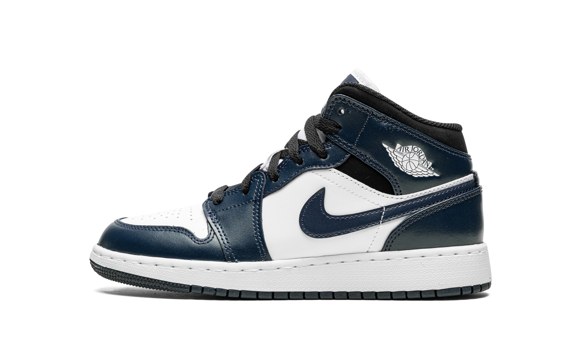 jordan 1 mid armory navy gs+554725-411+diagnol right view 1