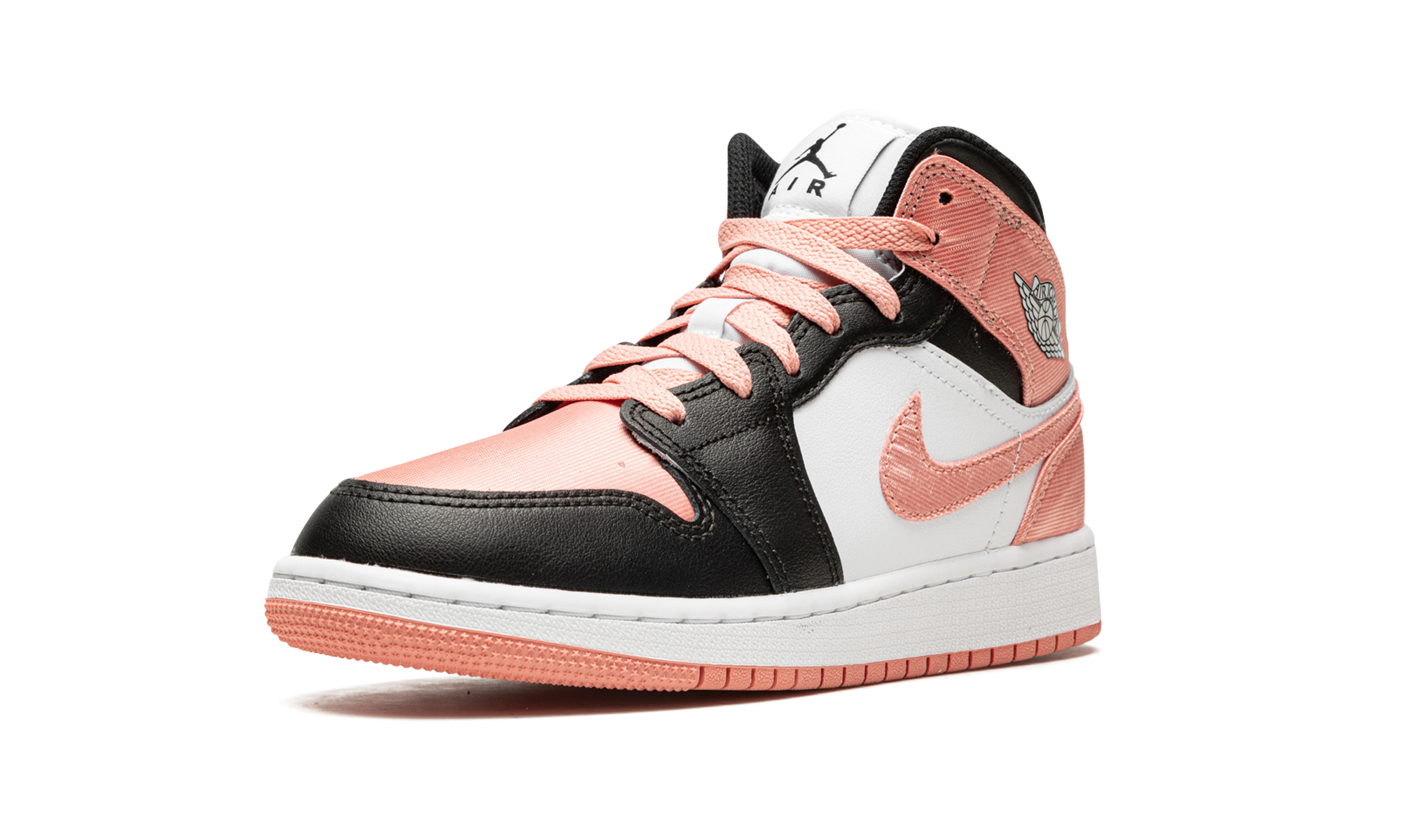 jordan 1 mid light madder root gs+DM9077-108+left diagnol single view