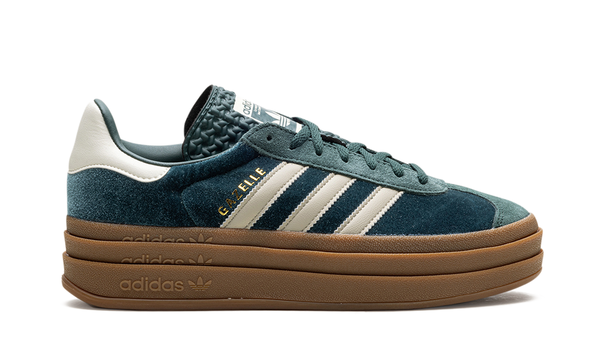 adidas gazelle bold mineral green velvet women s+IG4391+right view