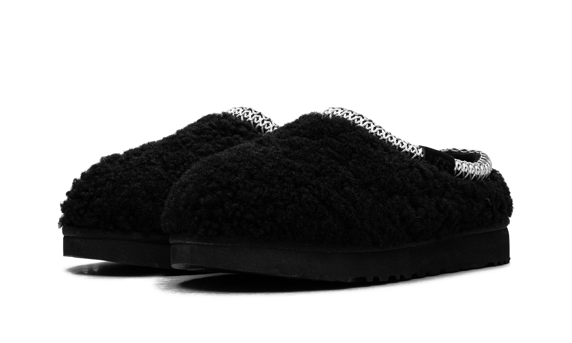 ugg tasman maxi curly slipper black women s+1158356-BLK+diagnol left view