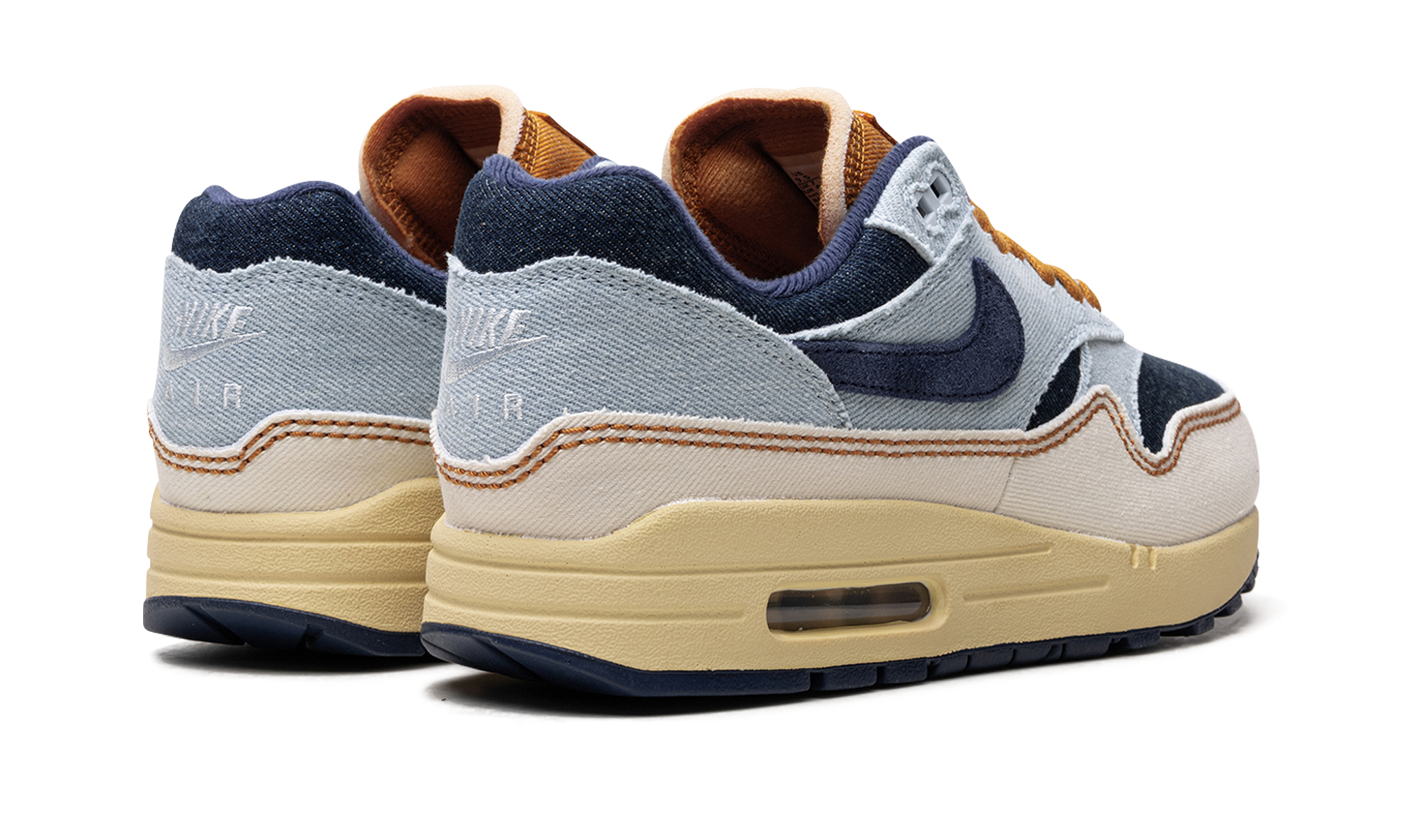 nike air max 1 87 denim aura women s+FQ8900-440+diagnol right behind view