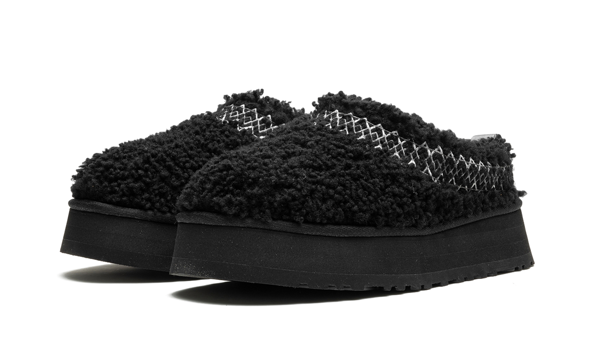 ugg tazz slipper heritage braid black women s+1143976-BLK+diagnol left view